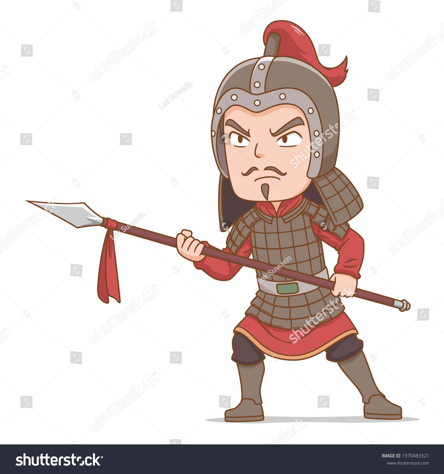 Cartoon Character Ancient Chinese Soldier Stock Vector (Royalty Free ...