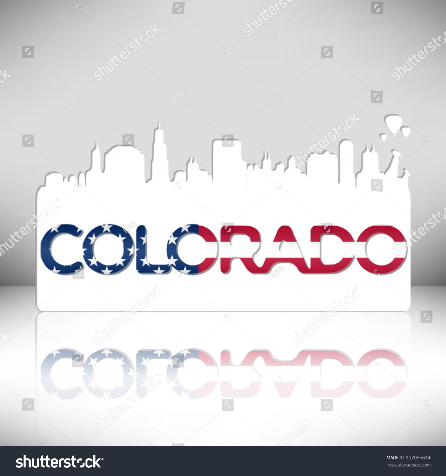 Colorado Usa Skyline Silhouette Vector Design Stock Vector (Royalty ...