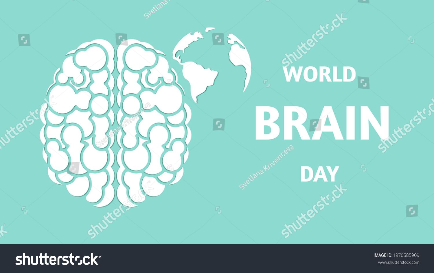 World Brain Day Human Brain Planet Stock Vector (Royalty Free ...