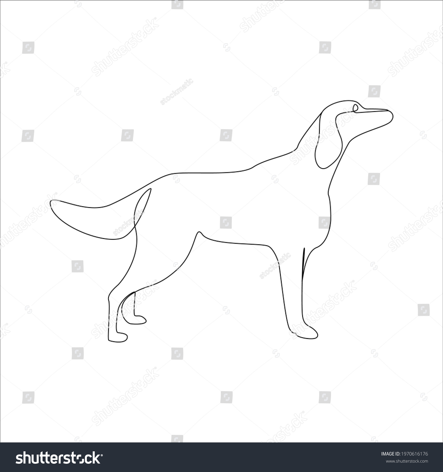 Line Drawing Irish Setter Dog Tattoo Stock Vector (Royalty Free ...