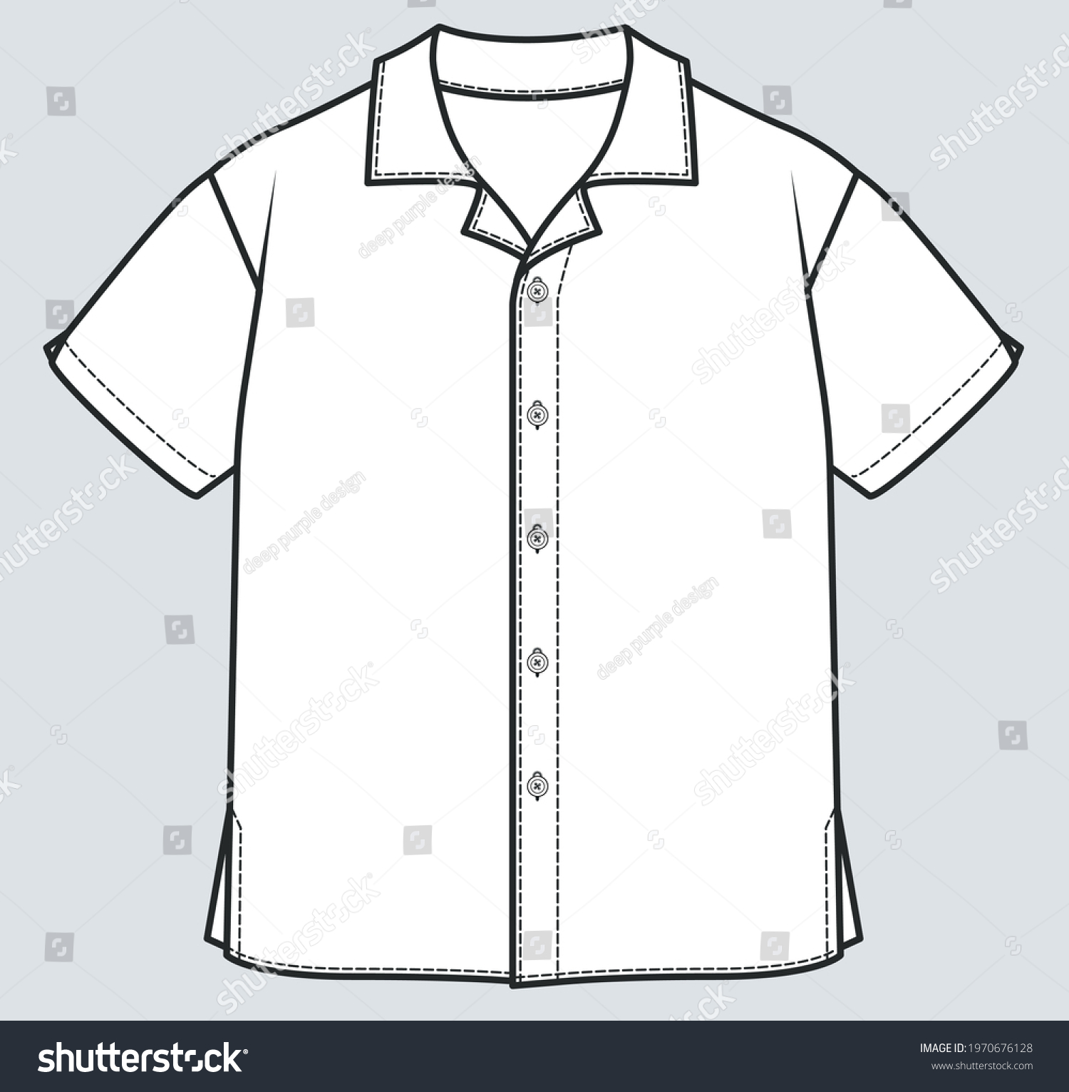Shirt Flat Sketch Technical Drawing Shirts Stock Vector (Royalty Free ...