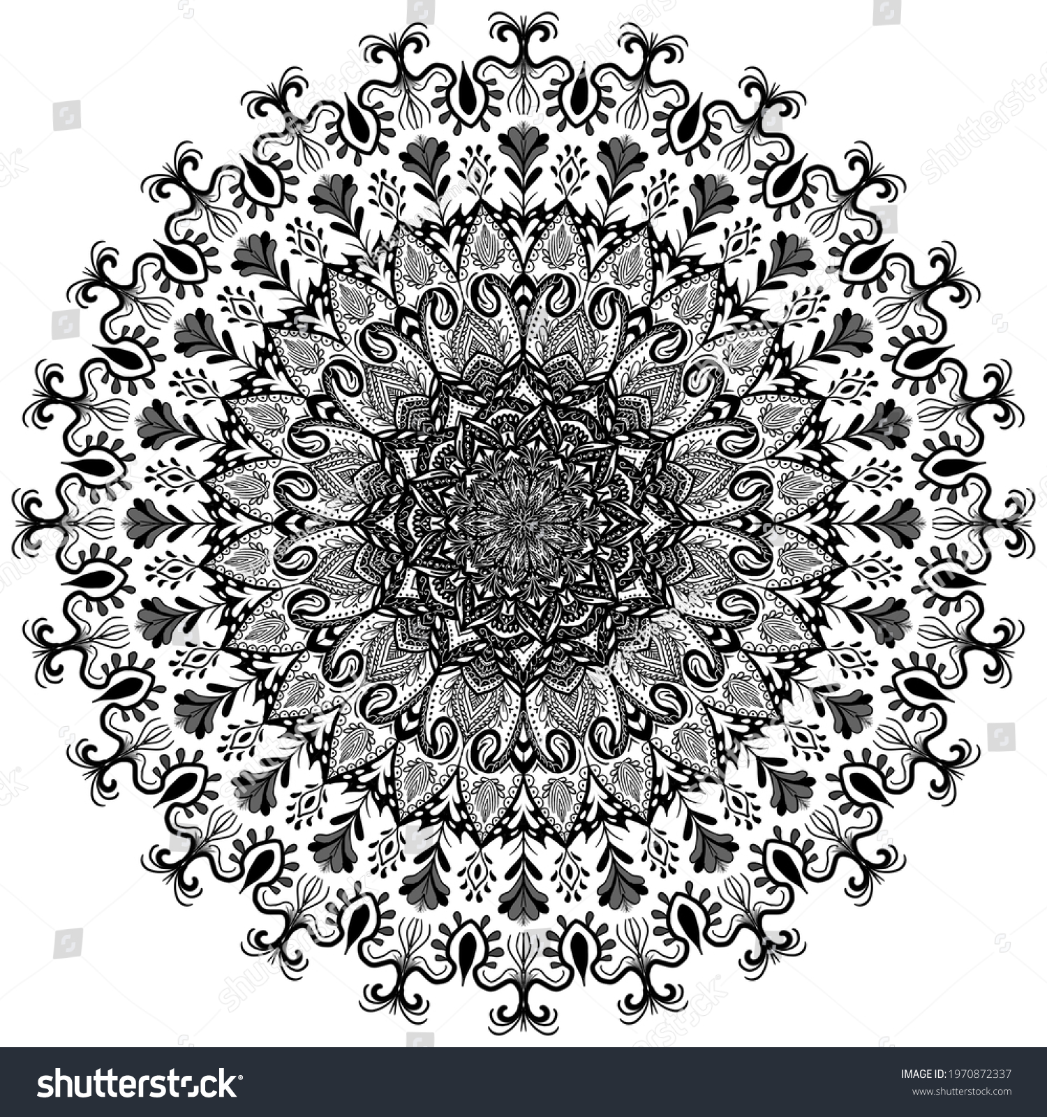 Indian Traditional Cultural Mandala Design Concept Stock Illustration ...