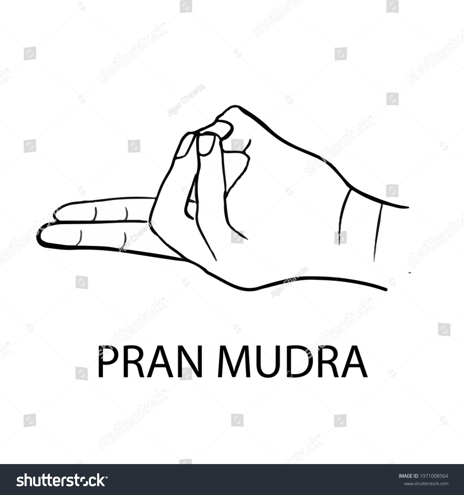 Pran Mudra Hand Gesture Vector Illustration Stock Vector (Royalty Free ...