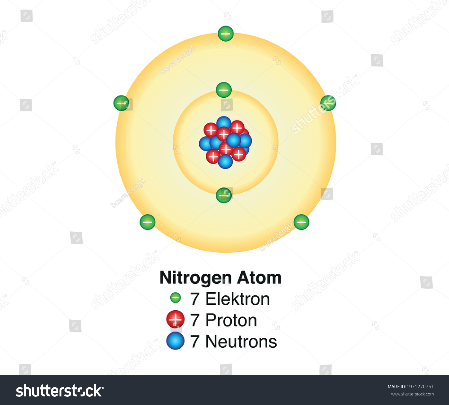 Basic Model Nitrogen Atom Containing Protons Stock Vector (Royalty Free