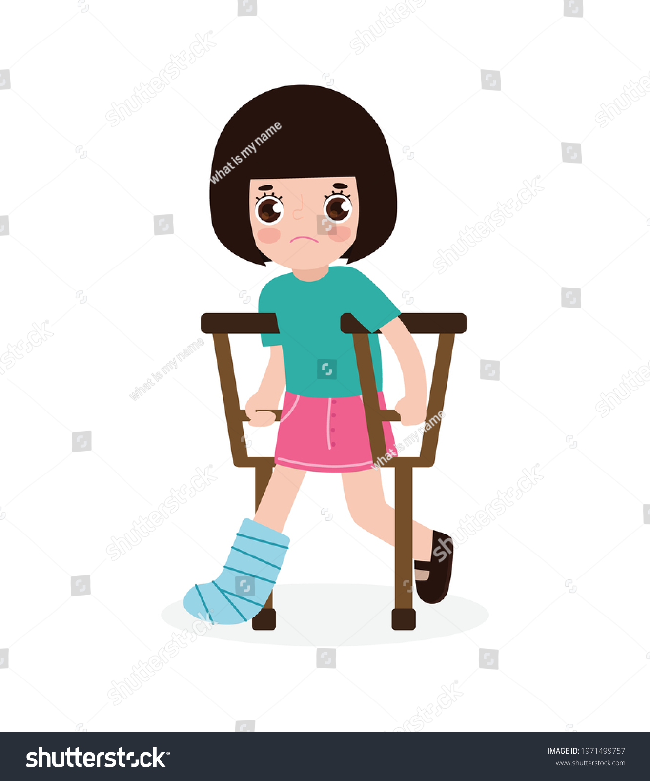 Asian Sad Kid Injured Broken Leg Stock Vector (Royalty Free) 1971499757 ...