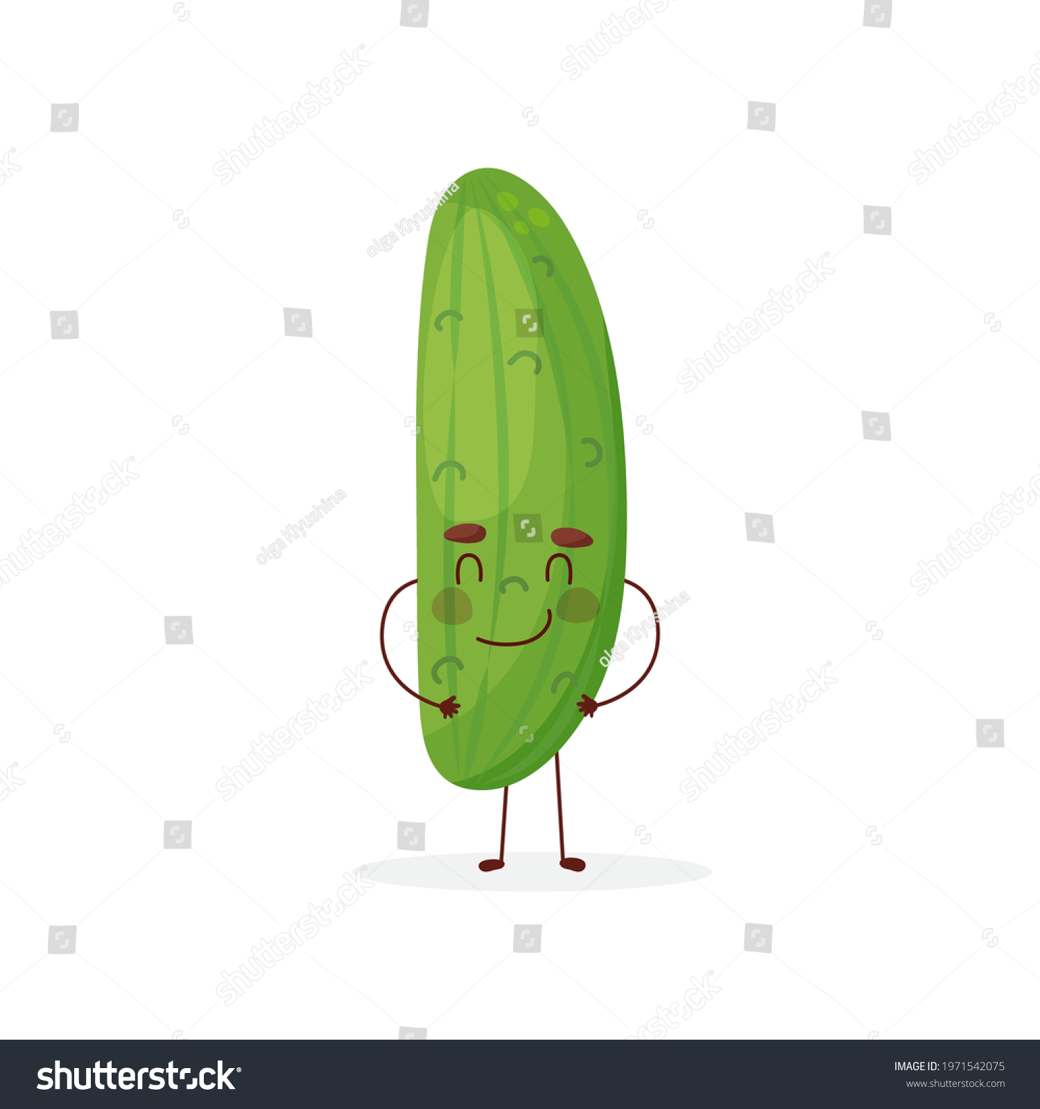 Happy Smilling Cute Cucumber Vector Modern Stock Vector (Royalty Free ...