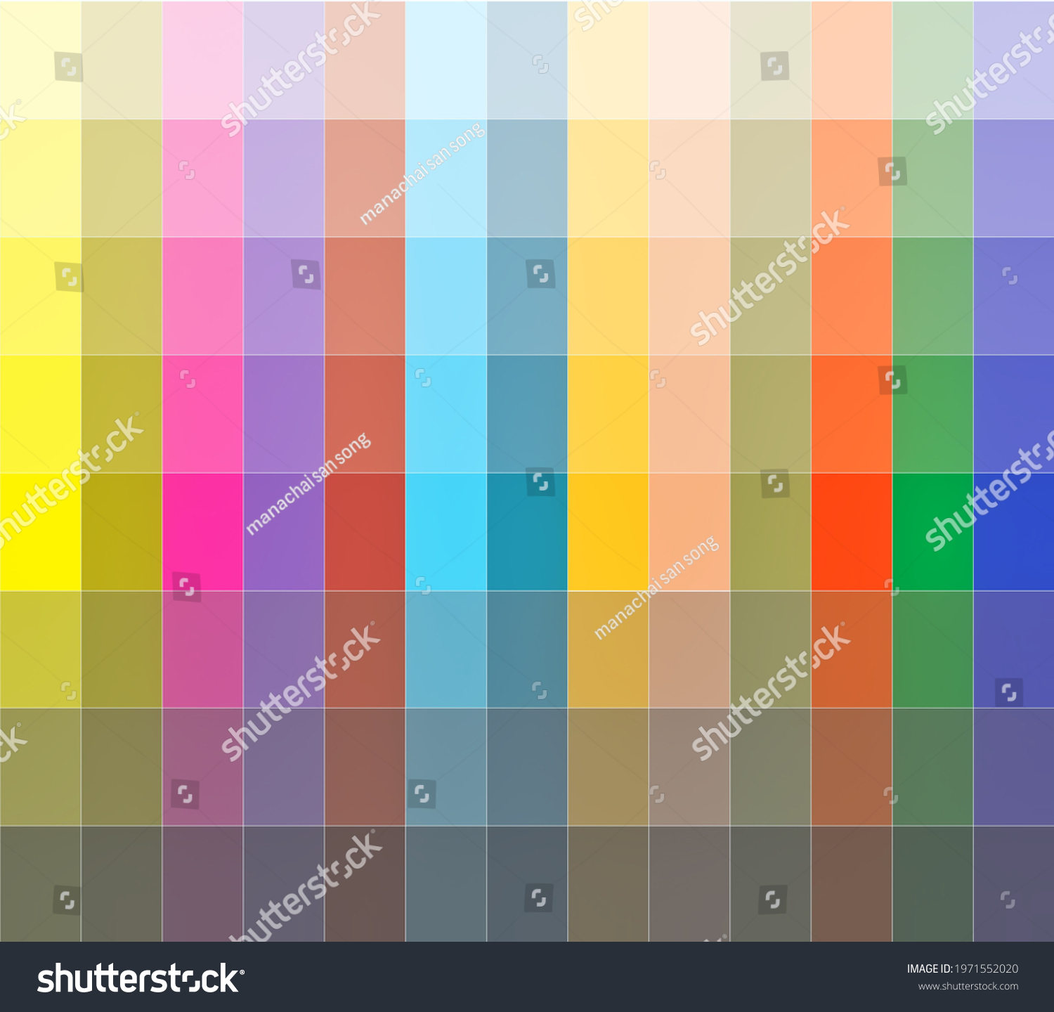 Color Palette Color Shade Chart Illustration 스톡 일러스트 1971552020 ...