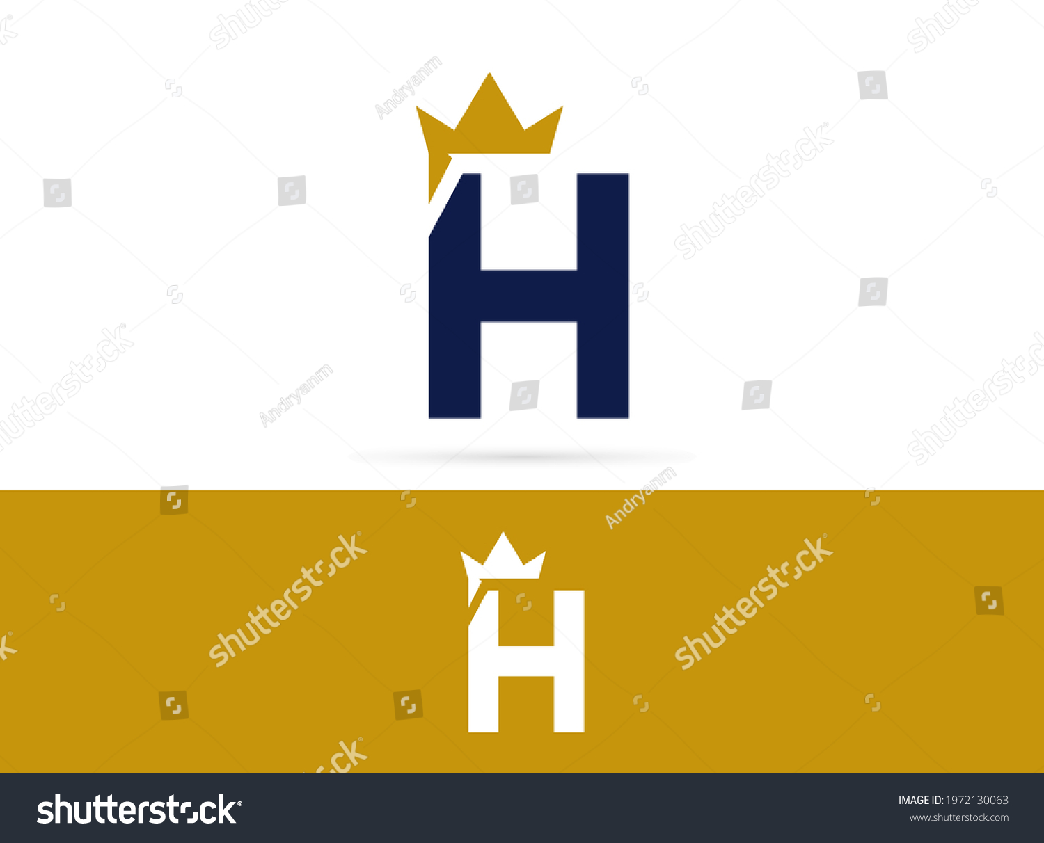 Letter H Crown Logo Design Vector Stock Vector (Royalty Free ...