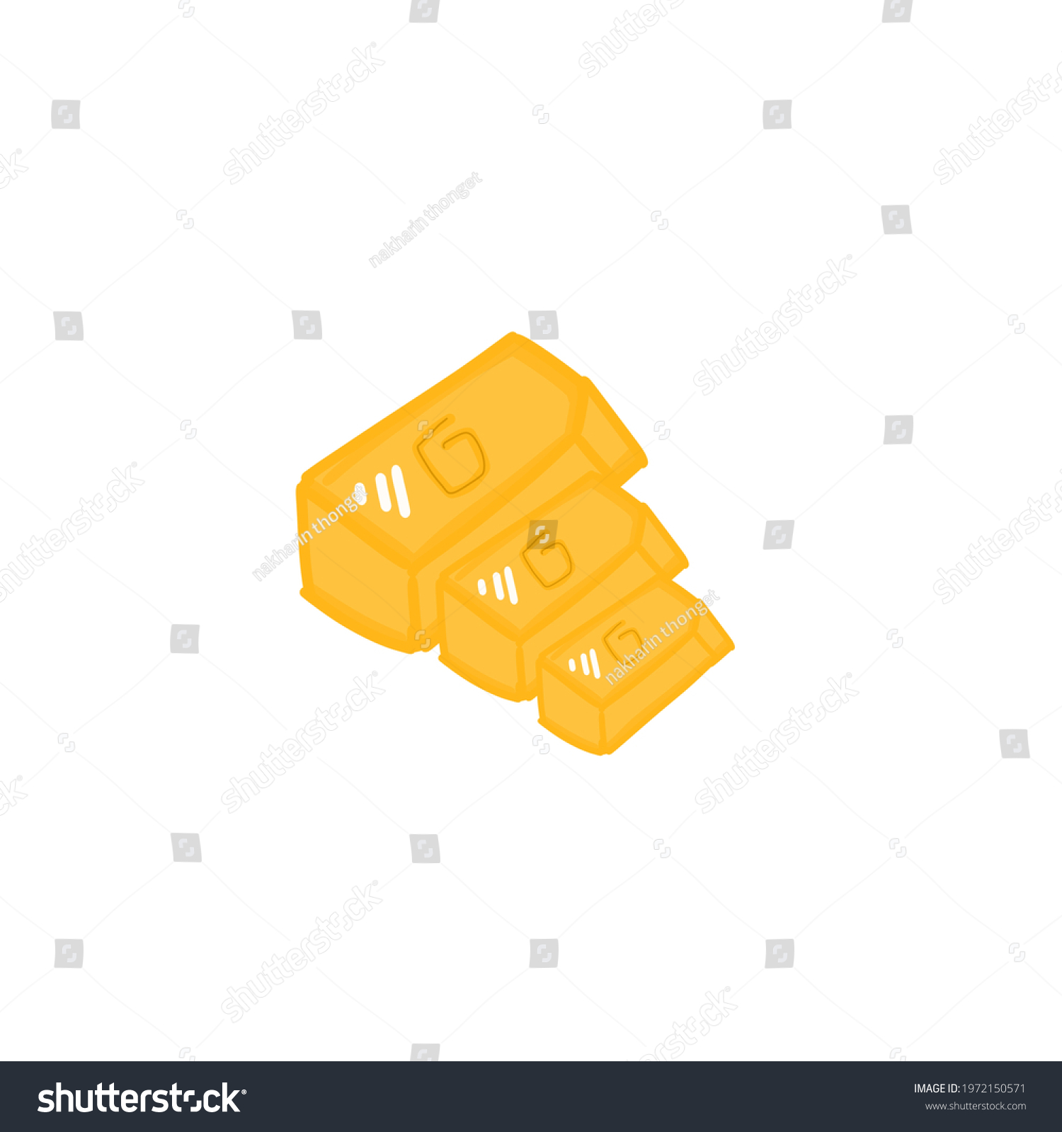 Beautiful Colored Cartoon Gold Bar Drawing Stock Illustration ...