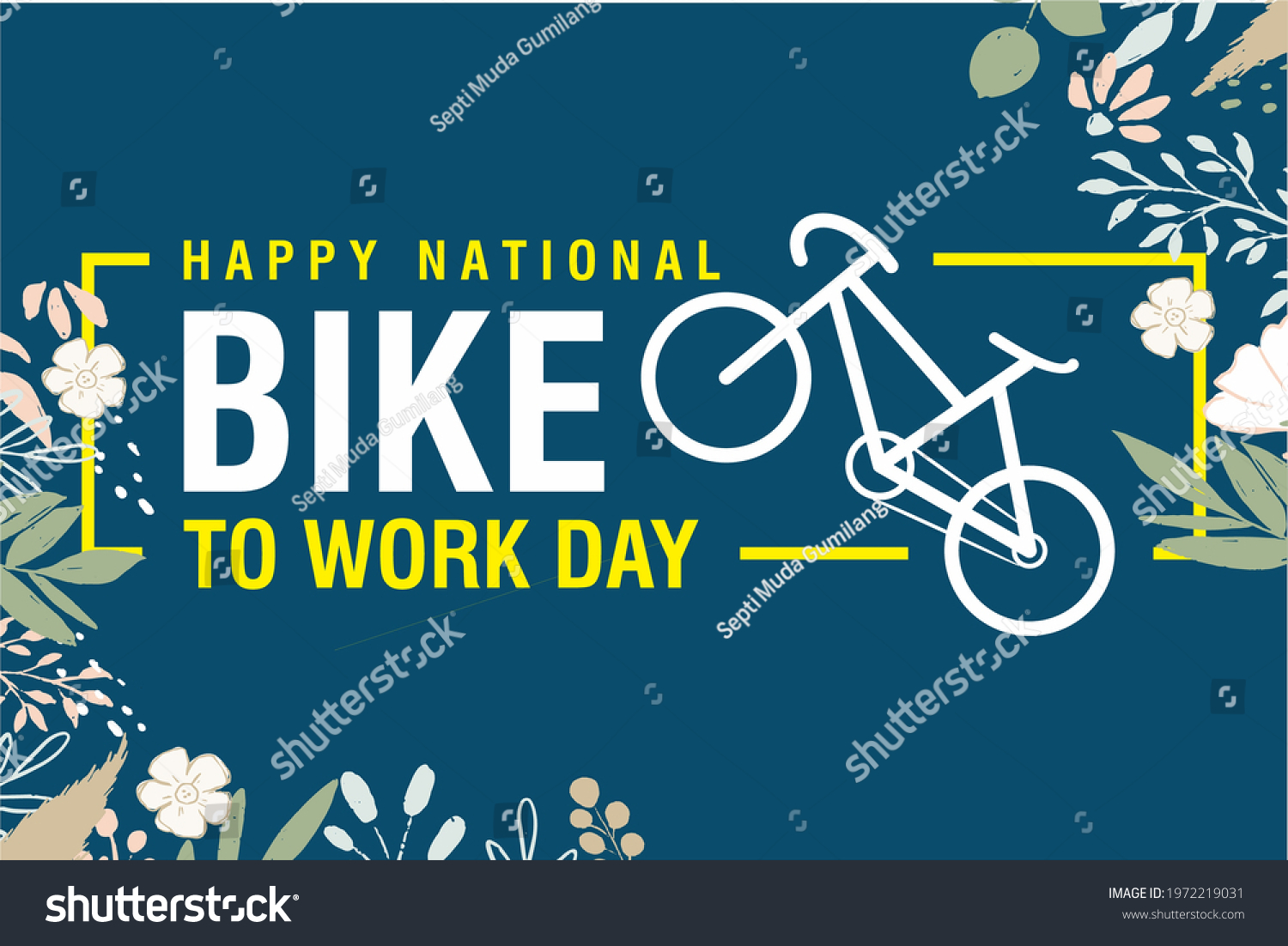 National Bike Work Day Bike Day Stock Vector (Royalty Free) 1972219031