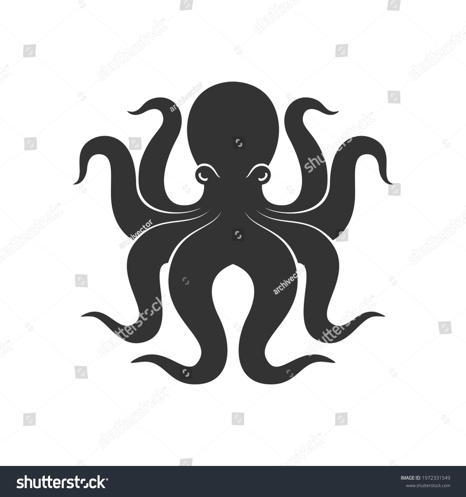 Octopus Graphic Icon Octopus Sign Isolated Stock Vector (Royalty Free ...