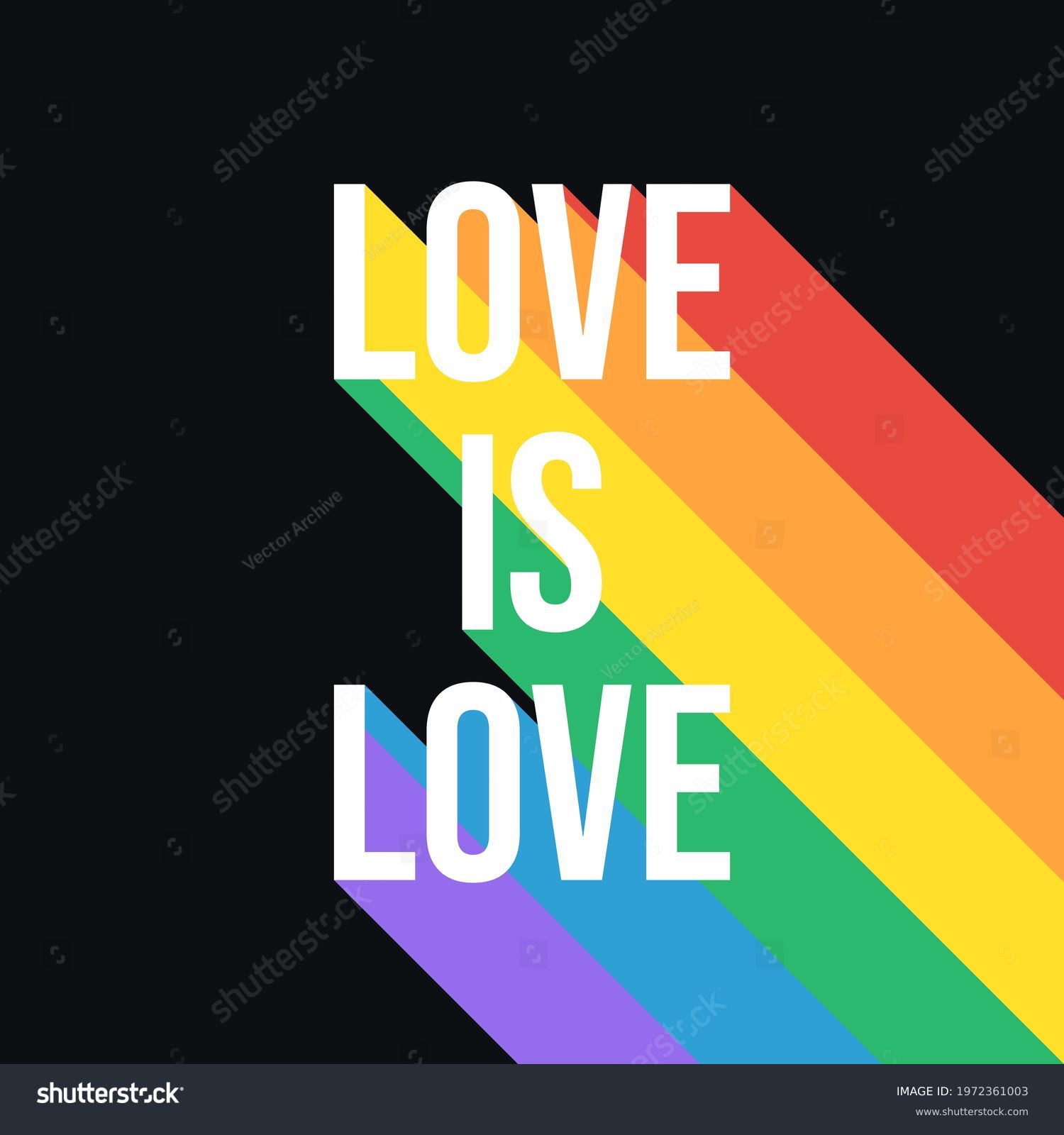 Love Love Pride Month Rainbow Flag Stock Vector (Royalty Free ...