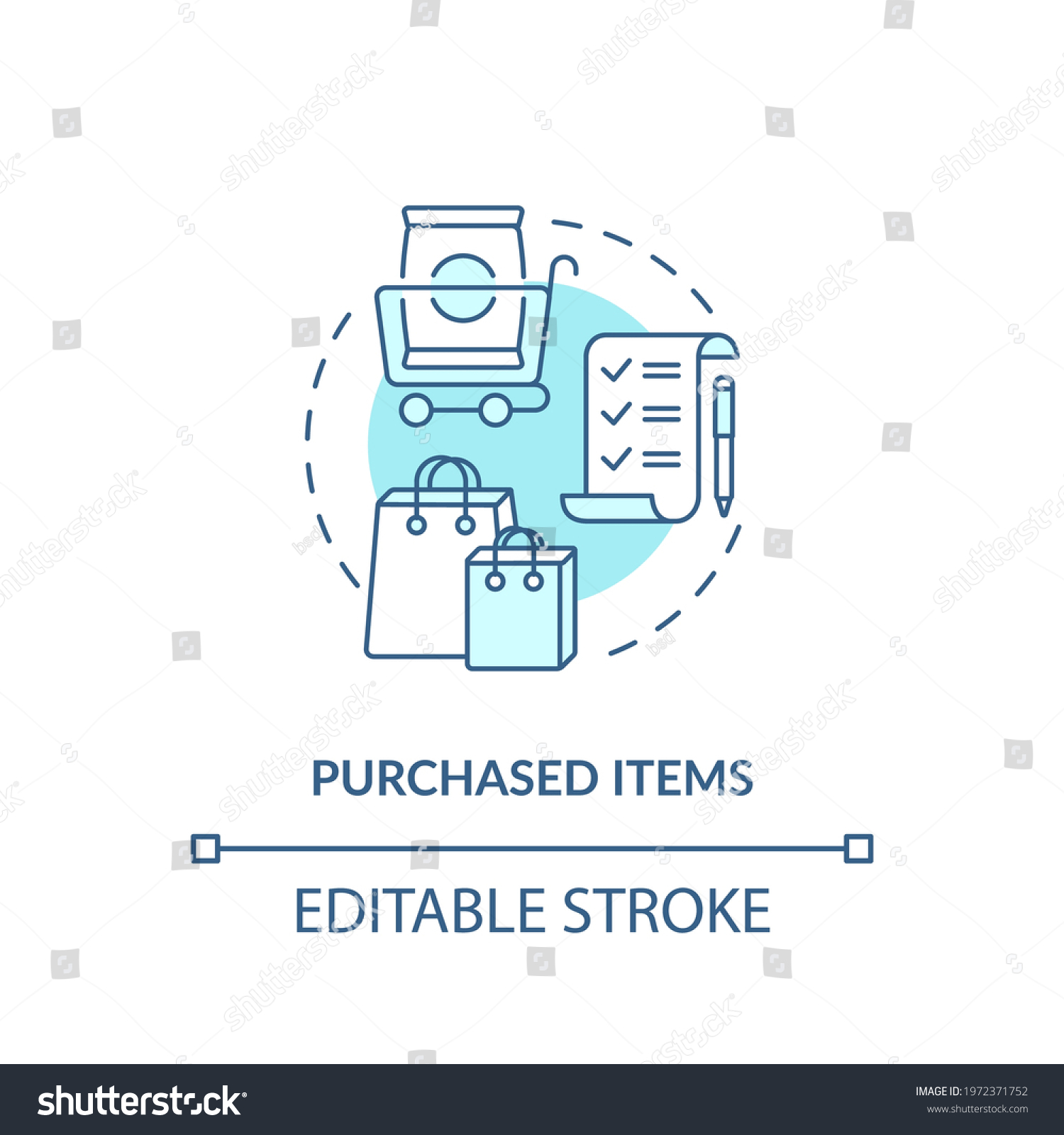 Purchased Items Concept Icon Customer Behavior Stock Vector (Royalty ...