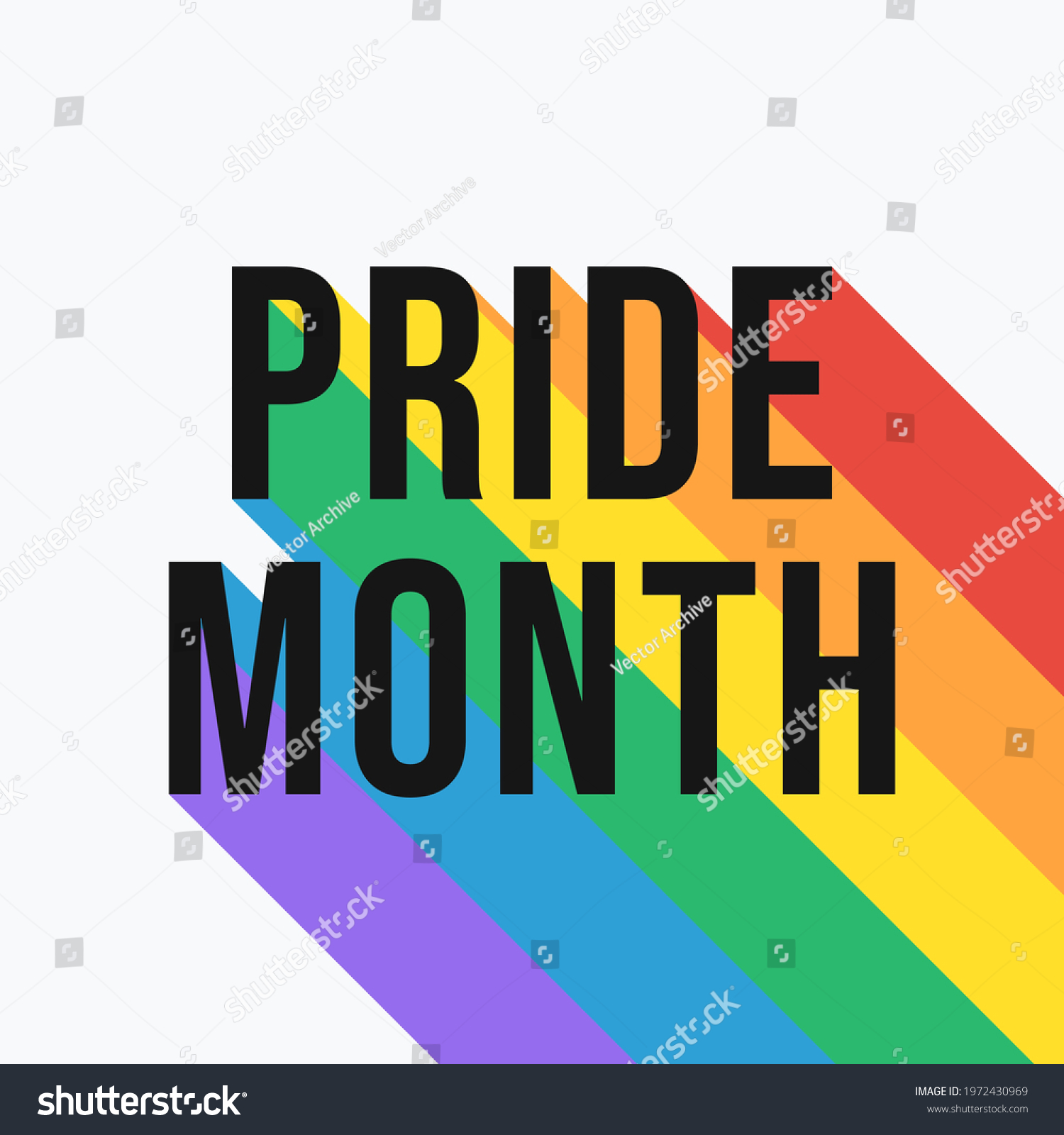 Pride Month Typography Banner Lgbt Rainbow Stock Vector (Royalty Free ...