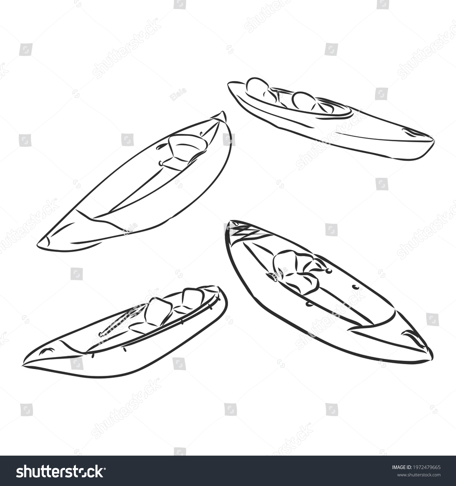 Kayak Paddle Hand Drawn Outline Doodle Stock Vector (Royalty Free ...