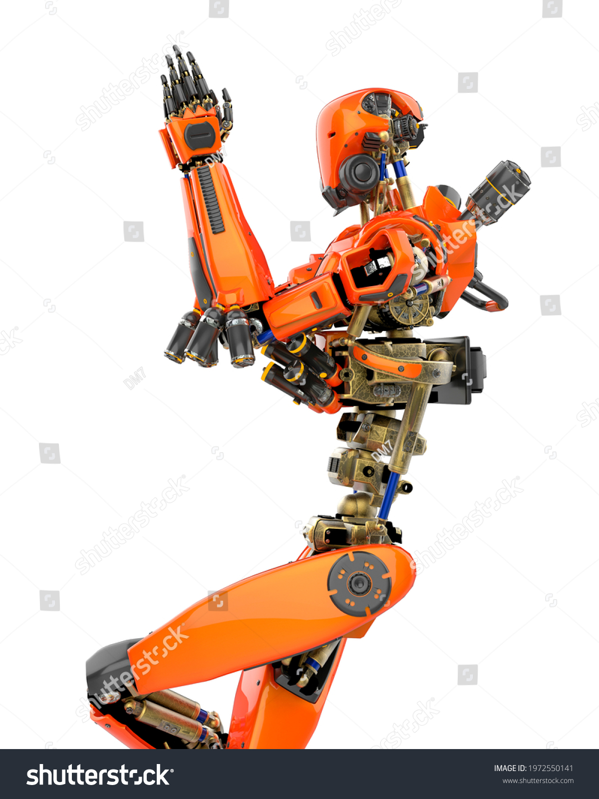 Super Robot Doing Namaste Pose Side Stock Illustration 1972550141 ...