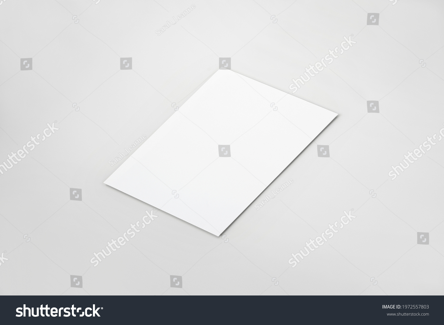 Single Vertical Blank Paper Mockup Template Stock Photo 1972557803 