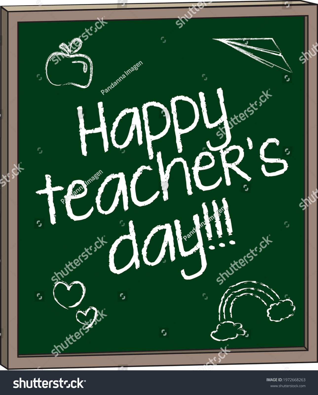 Vector Image Text Teachers Day Written Stock Vector (Royalty Free ...