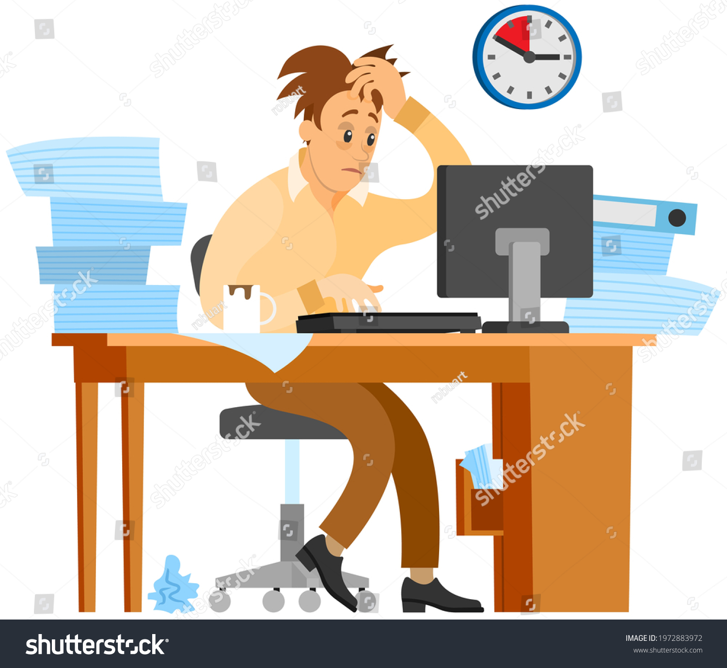 missing-deadline-bad-time-management-work-stock-vector-royalty-free