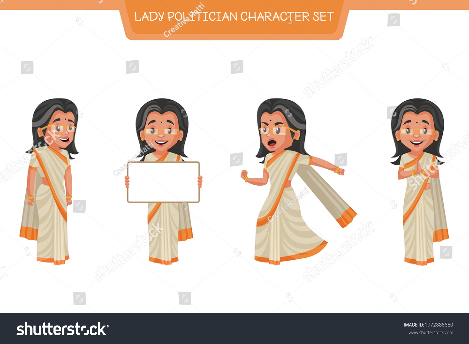 Vector Cartoon Illustration Lady Politician Character Stock Vector ...