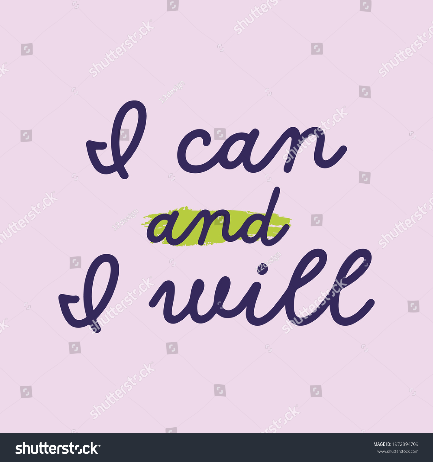 Can Will Vector Motivational Decoration Quote Stock Vector (Royalty ...