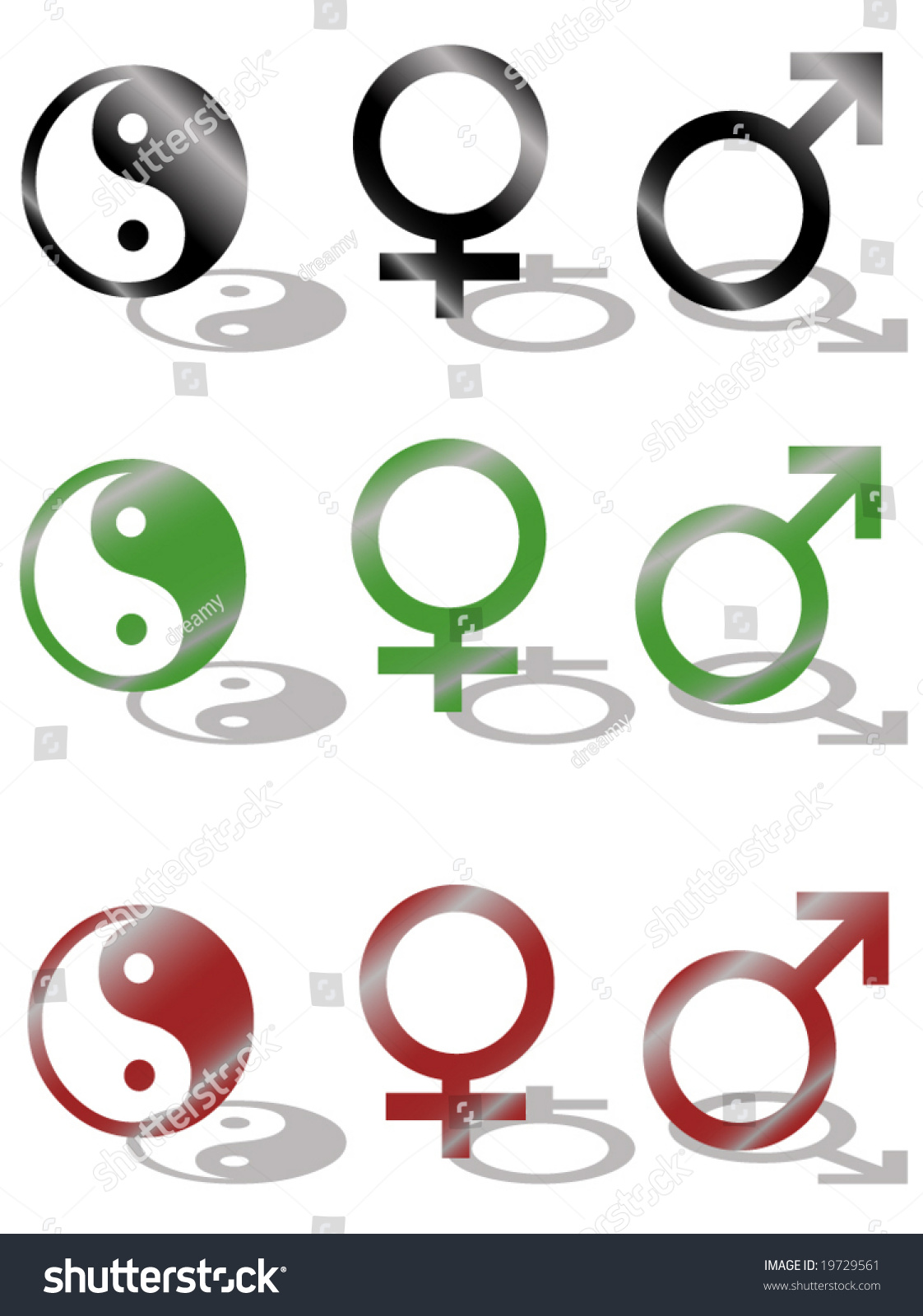 Yin Yang Male Female Symbol Shadow Stock Vector Royalty Free 19729561 Shutterstock 9699