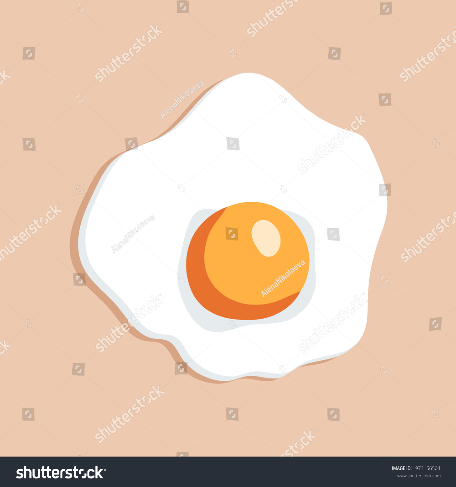 Illustration Depicting Scrambled Eggs Flat Style Stock Vector (Royalty ...