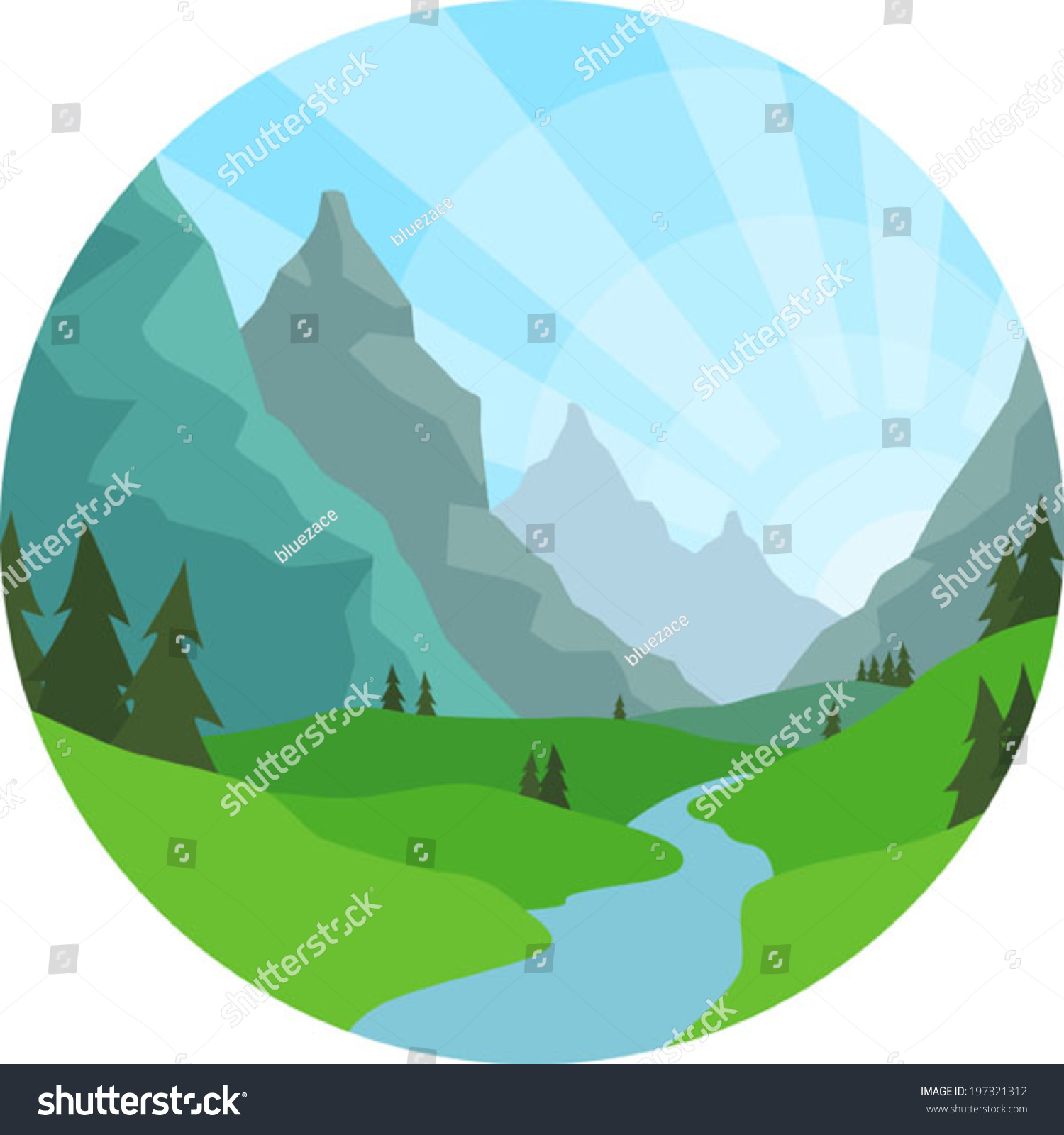 Mountain View Background Stock Vector (Royalty Free) 197321312 ...