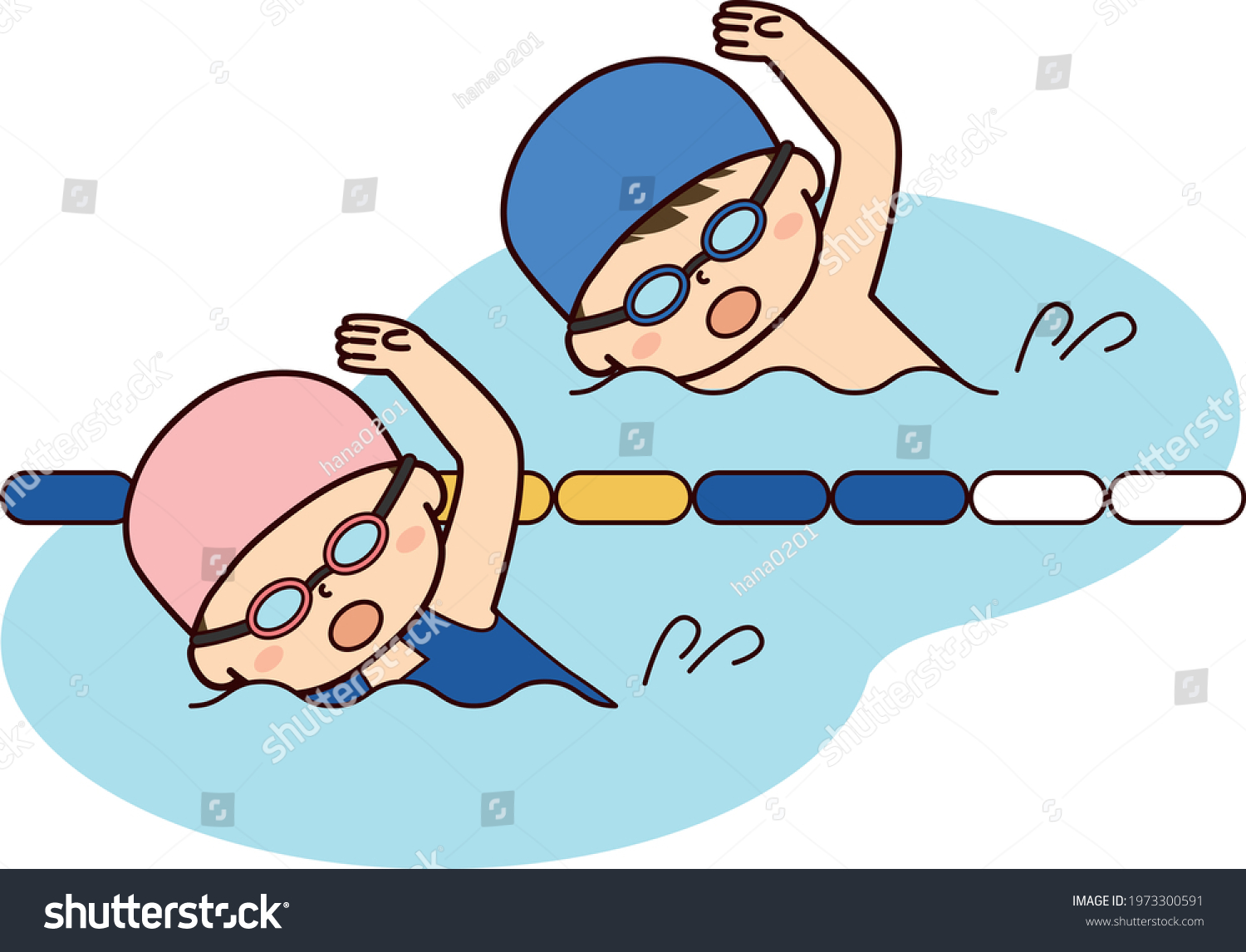 Children School Swimsuits Boys Girls Swimming Stock Vector (Royalty ...