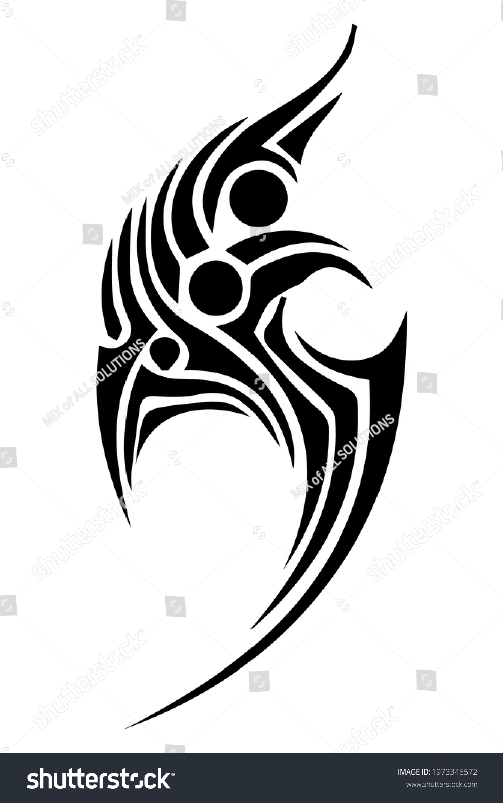 Maori Styled Tattoo Pattern Shoulder Chest Stock Vector Royalty Free   Stock Vector Maori Styled Tattoo Pattern For A Shoulder Chest 1973346572 