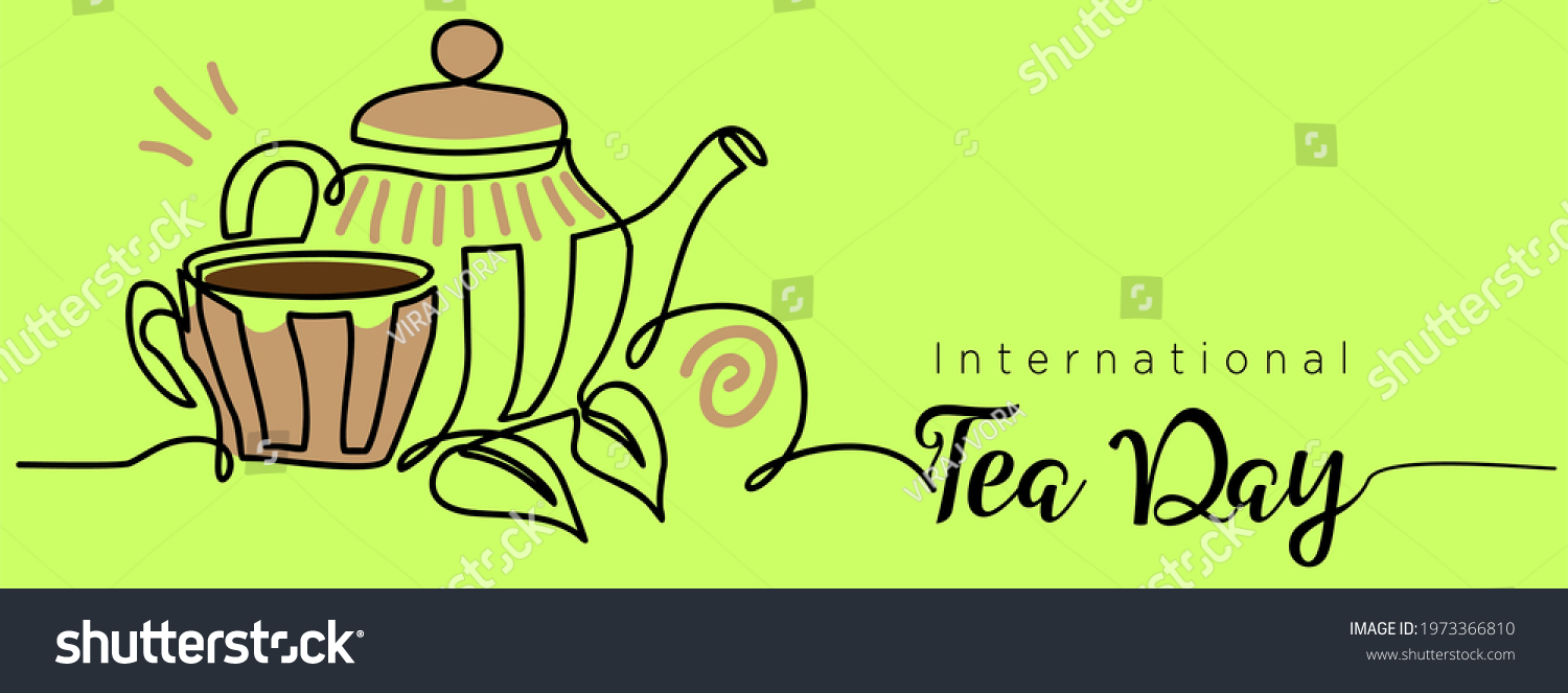 International Tea Day Doodle Outline Drawing Stock Vector (Royalty Free ...