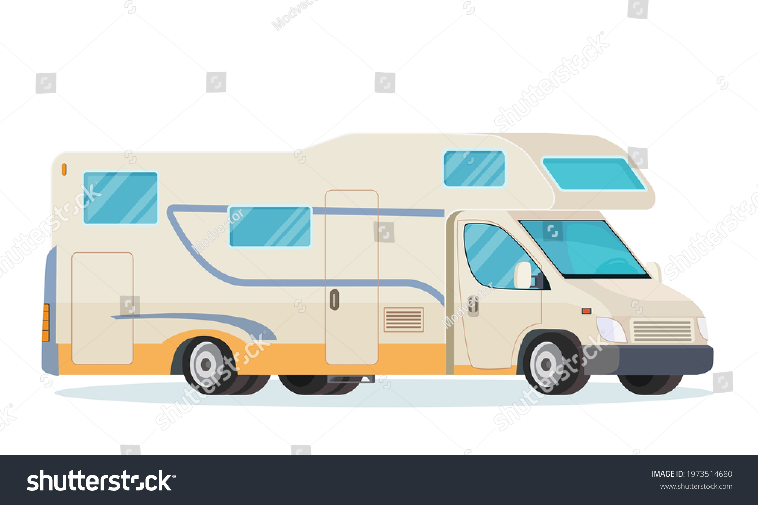 Rv Mobile Home Truck Camper Van Stock Vector (Royalty Free) 1973514680 ...