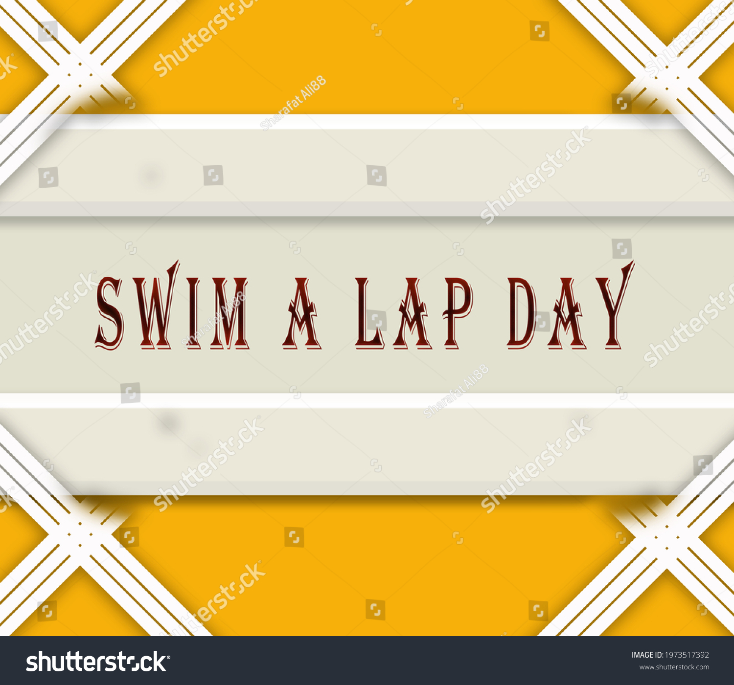 Happy Swim Lap Day Calendar June Stock Illustration 1973517392