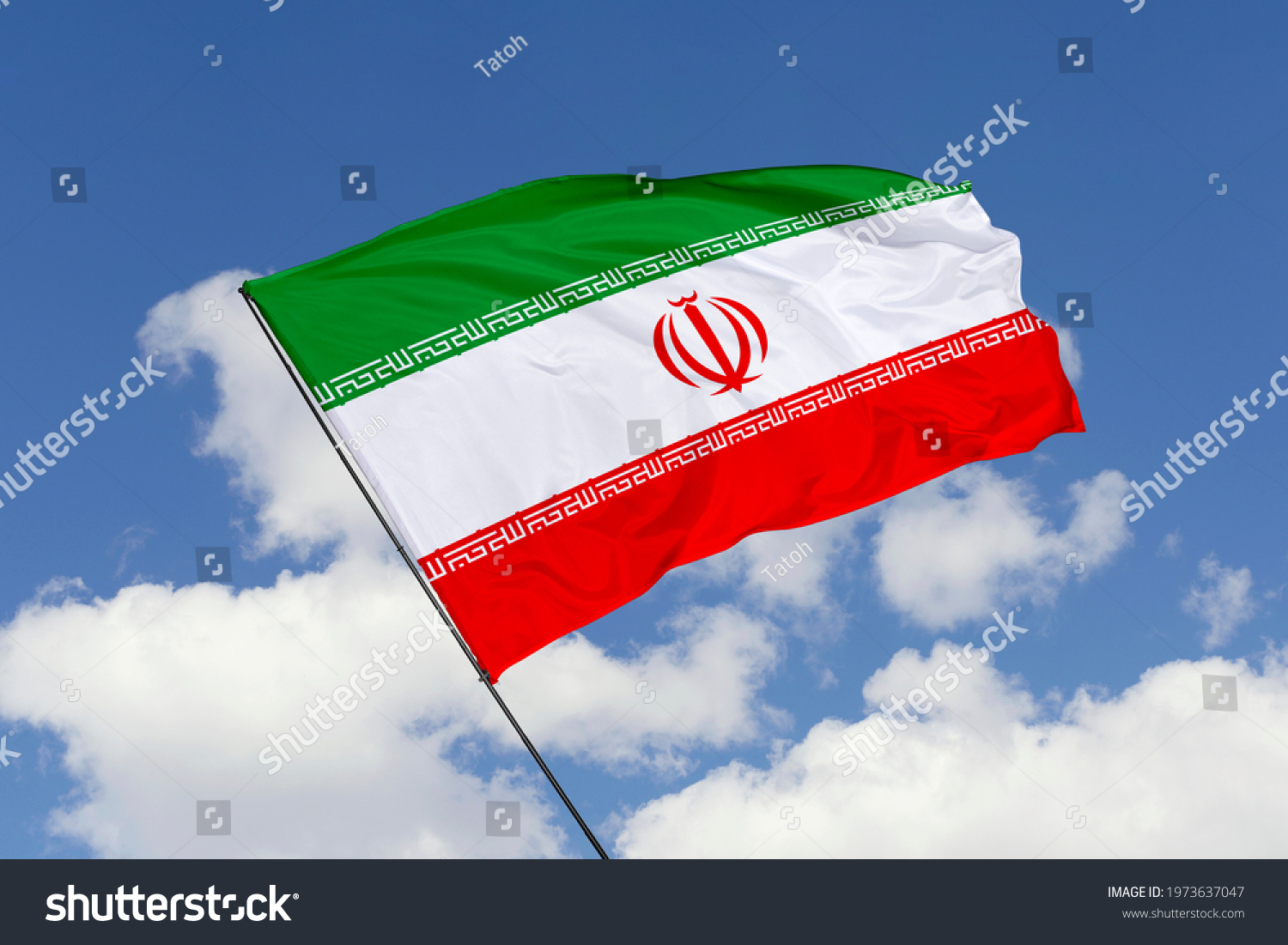 Iran Flag Isolated On Sky Background Stock Photo 1973637047 | Shutterstock