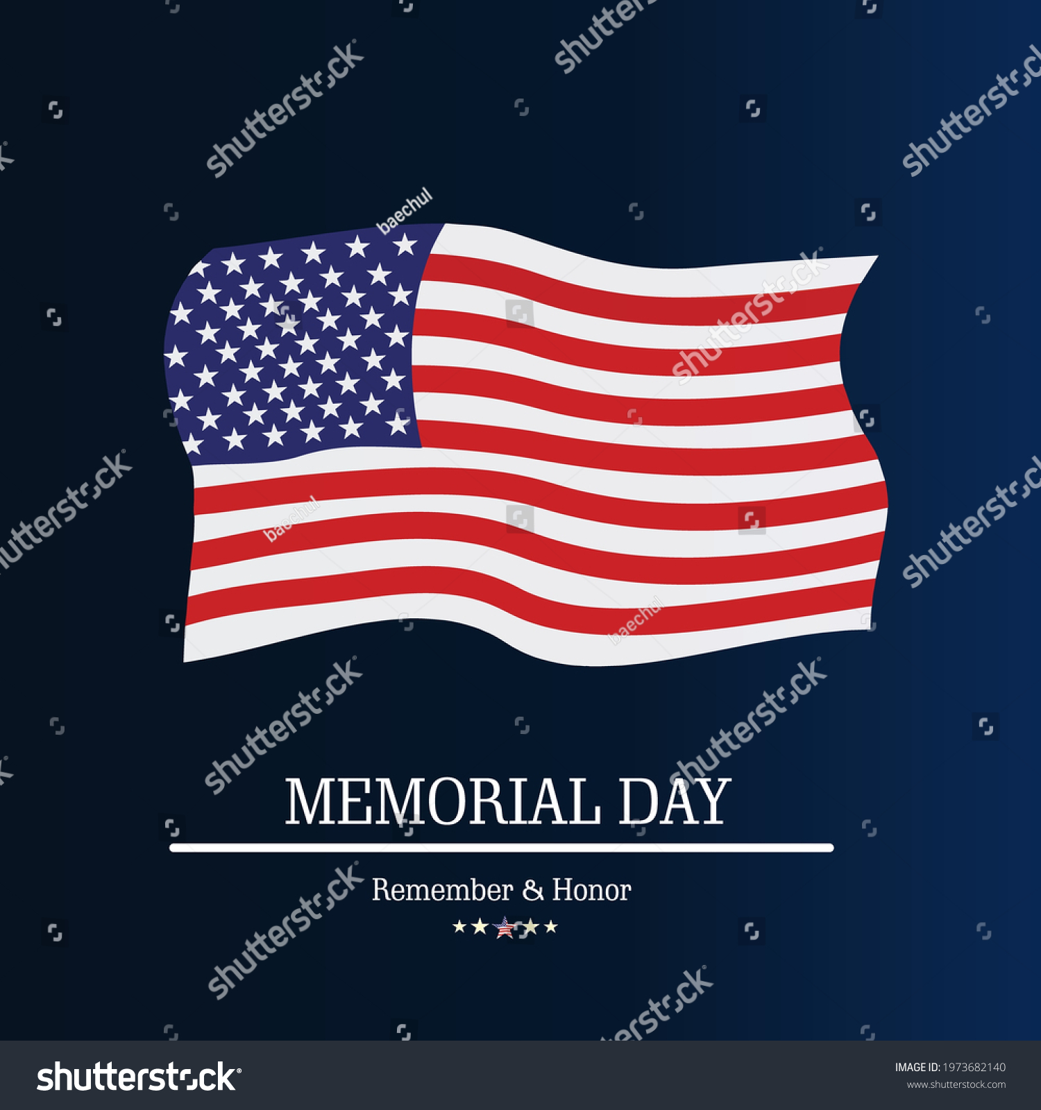 Memorial Day Poster American Flag Logo Stock Vector (Royalty Free ...