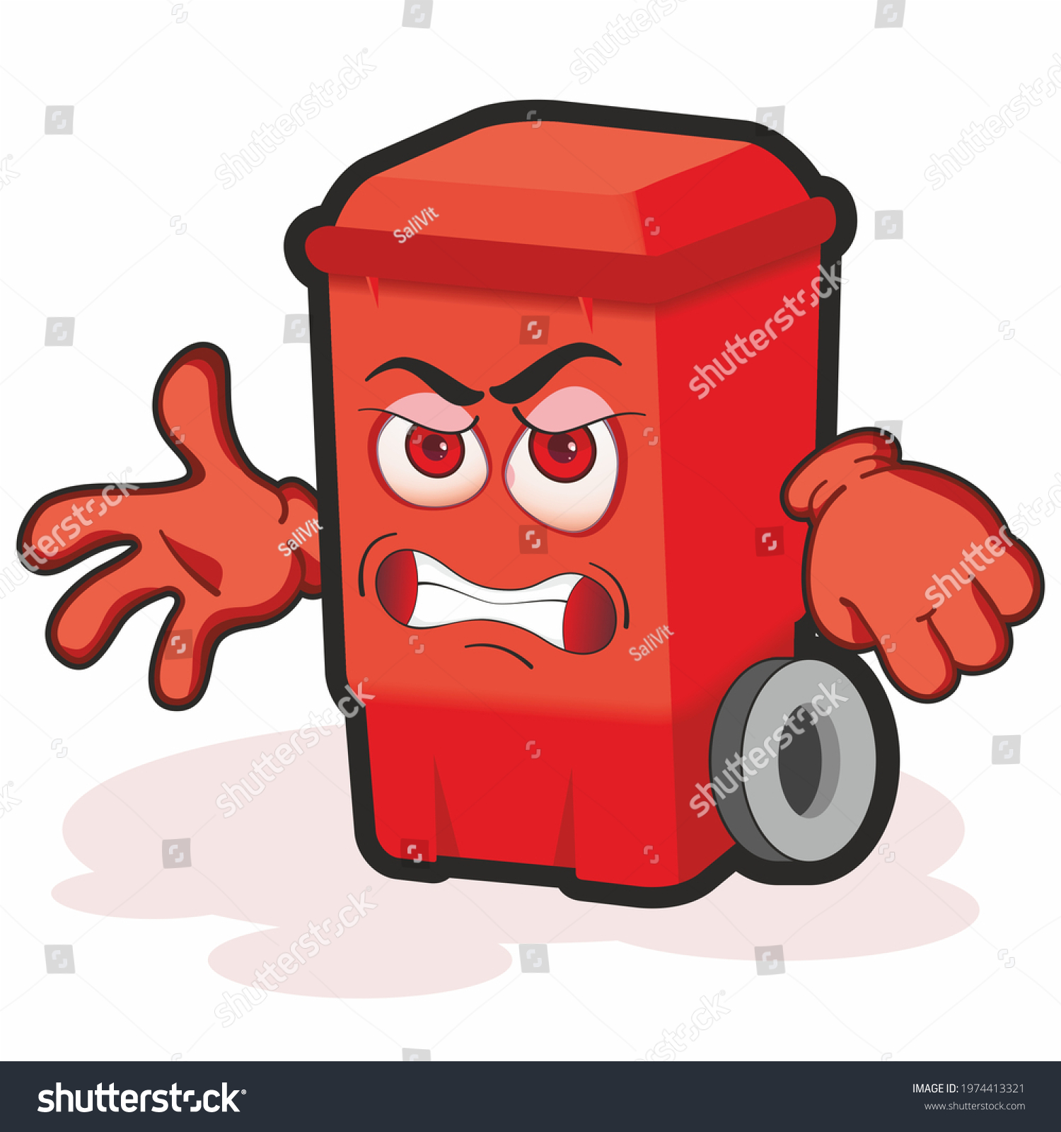 Trash Can Cartoon Character Mascot Illustration Stock Illustration ...