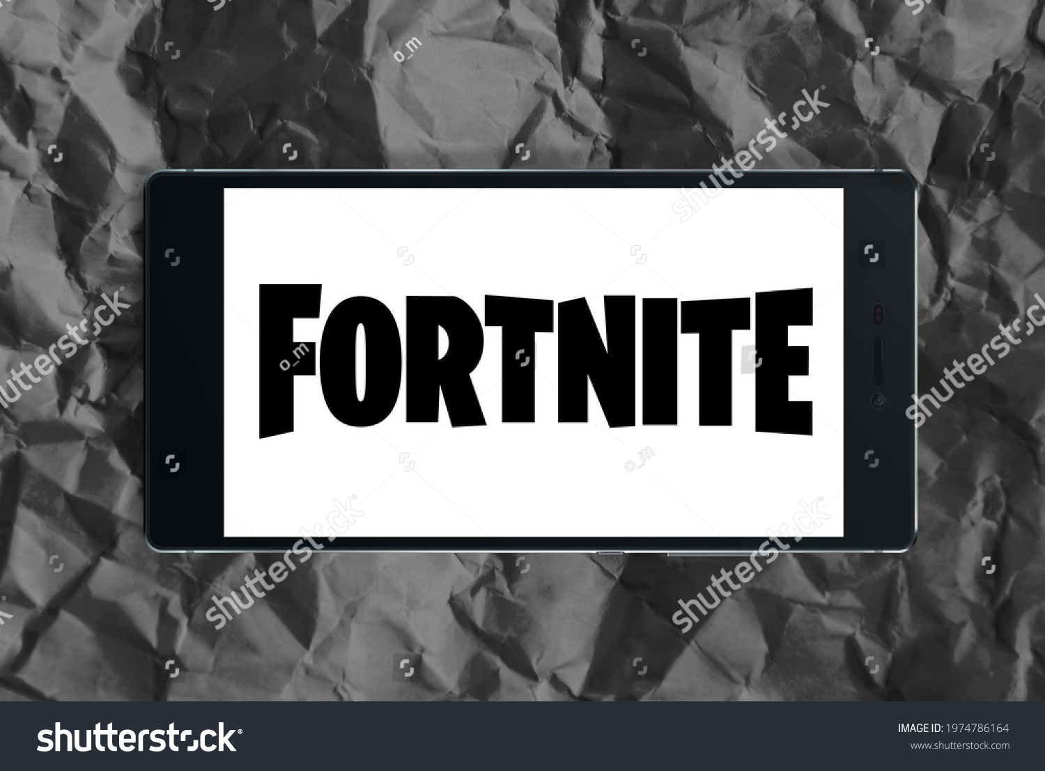 Fortnite Computer Game Emblem On Smartphone Stock Illustration ...