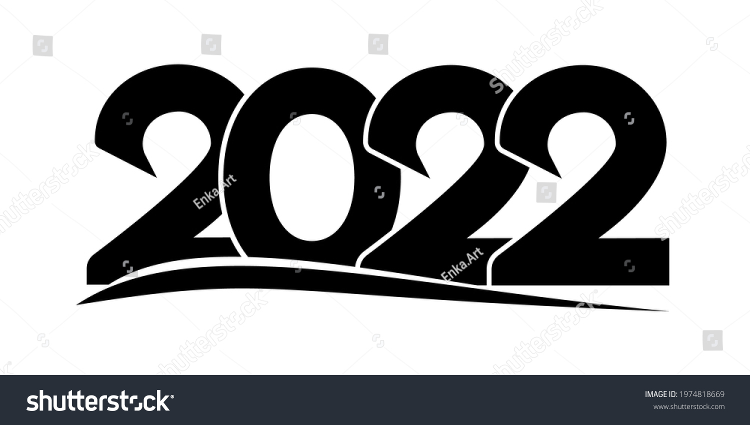 2022 Number On White Background 2022 Stock Vector (royalty Free 