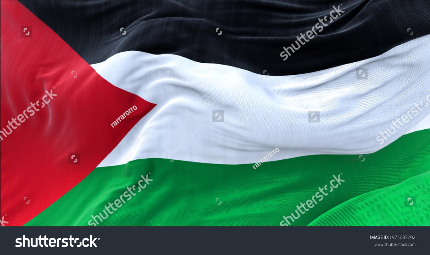 Close View Flag Palestine Waving Wind Stock Photo 1975087202 | Shutterstock