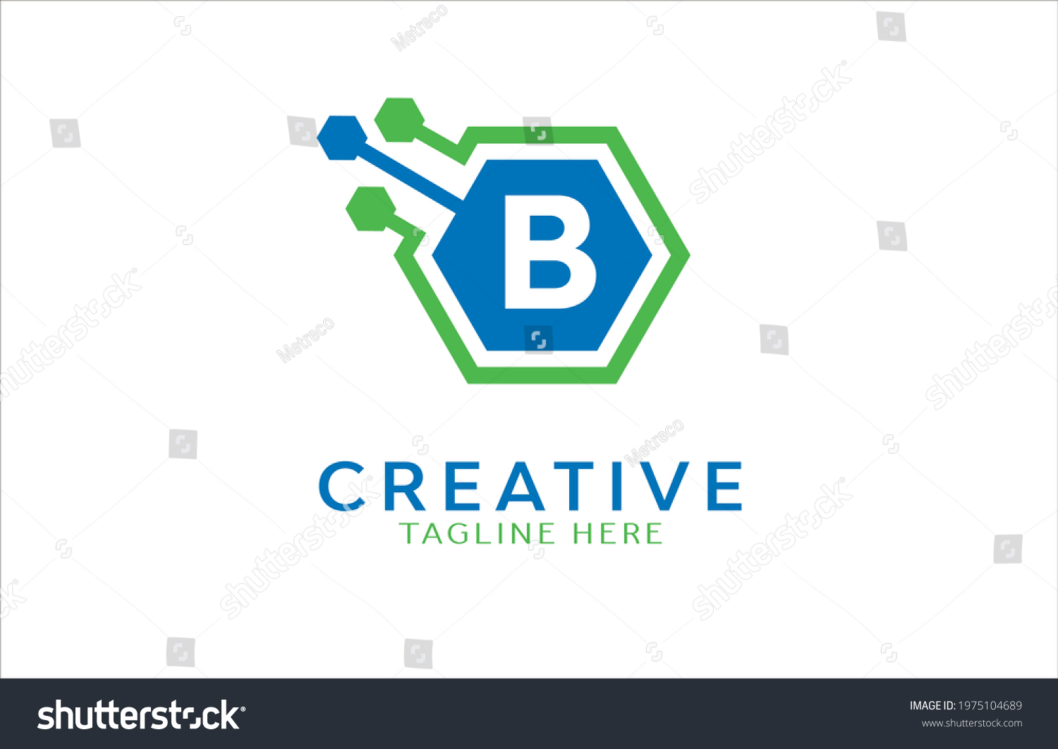 Letter B Digital Network Technology Logo Stock Vector (Royalty Free ...