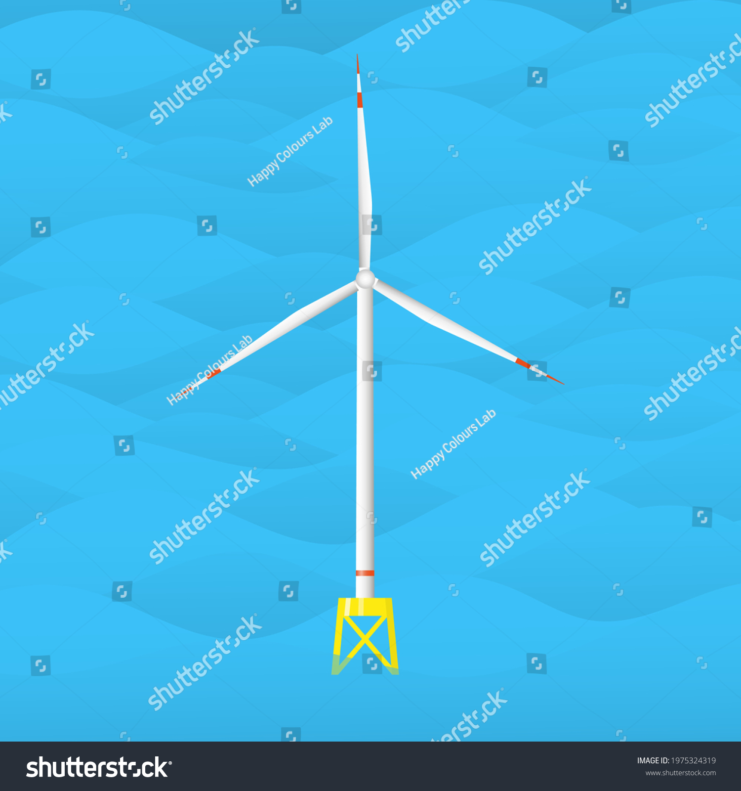 Wind Turbine Sea Wind Tower Ocean Stock Vector Royalty Free 1975324319 Shutterstock 2637