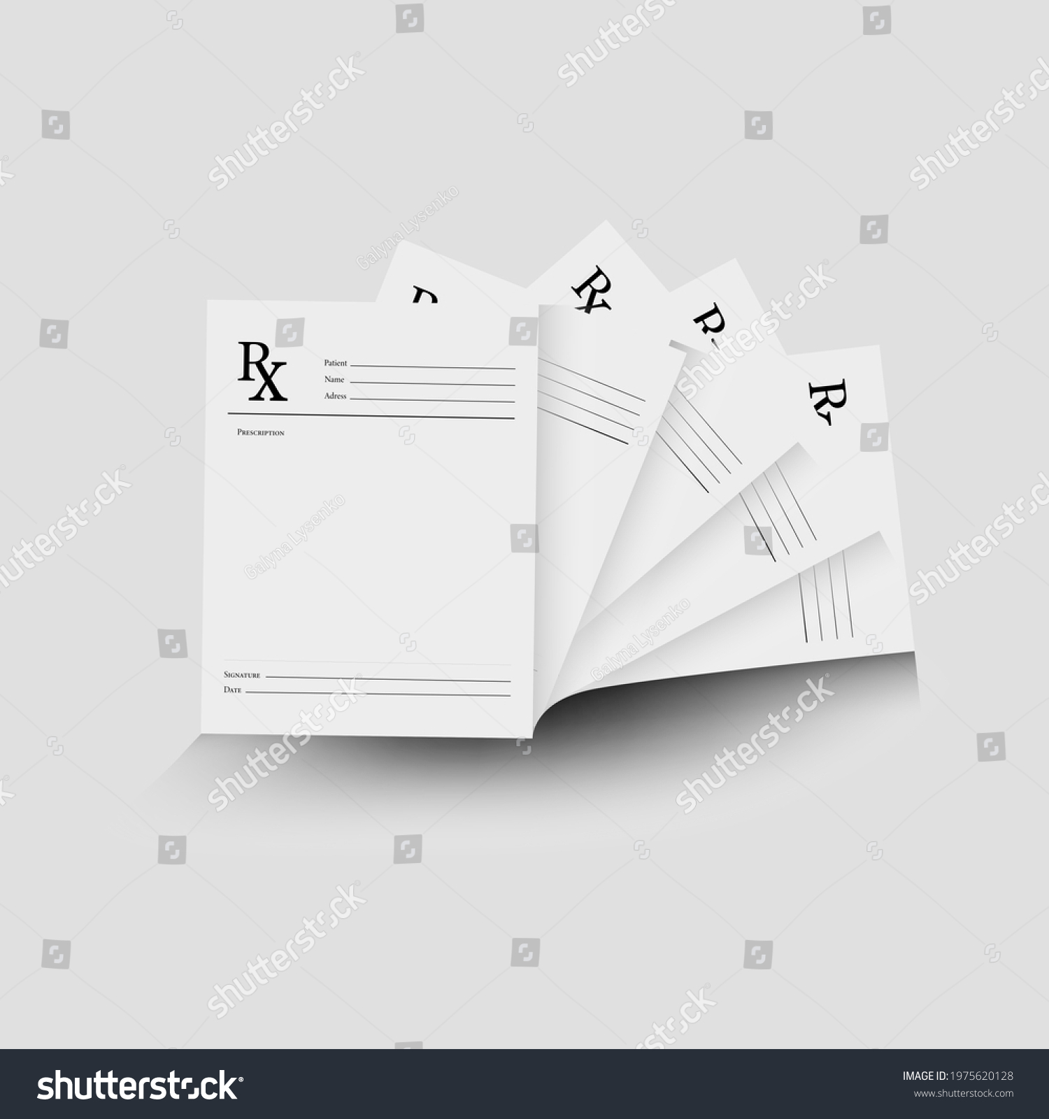 Realistic Set Blank Medical Prescription Form Stock Vector Royalty Free 1975620128 Shutterstock 