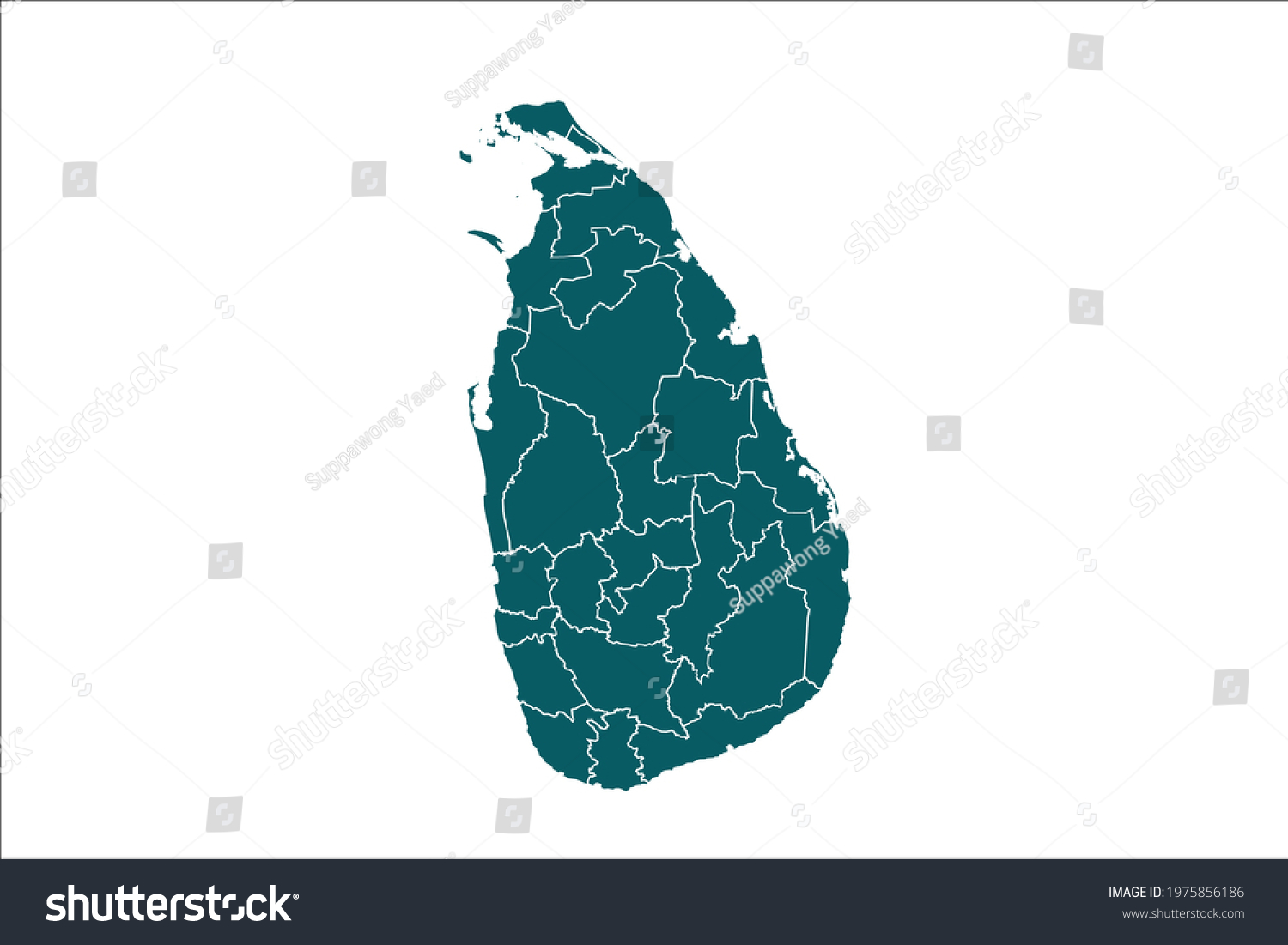 Sri Lanka Map Green Color On Stock Vector (Royalty Free) 1975856186 ...