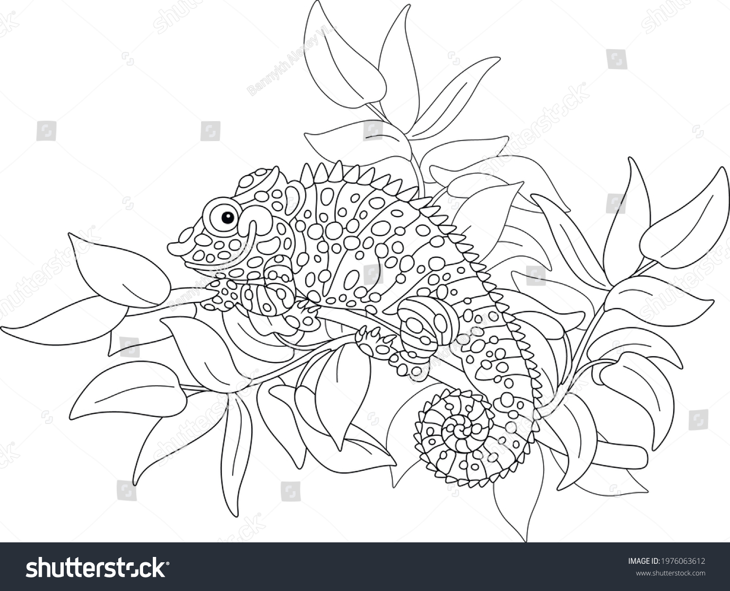 Black White Outline Vector Cartoon Illustration Stock Vector (Royalty