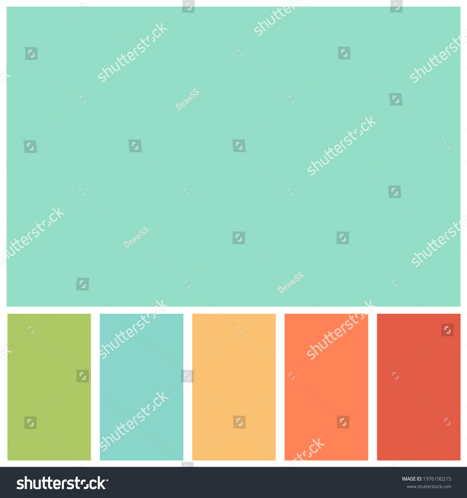 Green Colour Palette Soft Pastel Template Stock Illustration 1976190215 ...