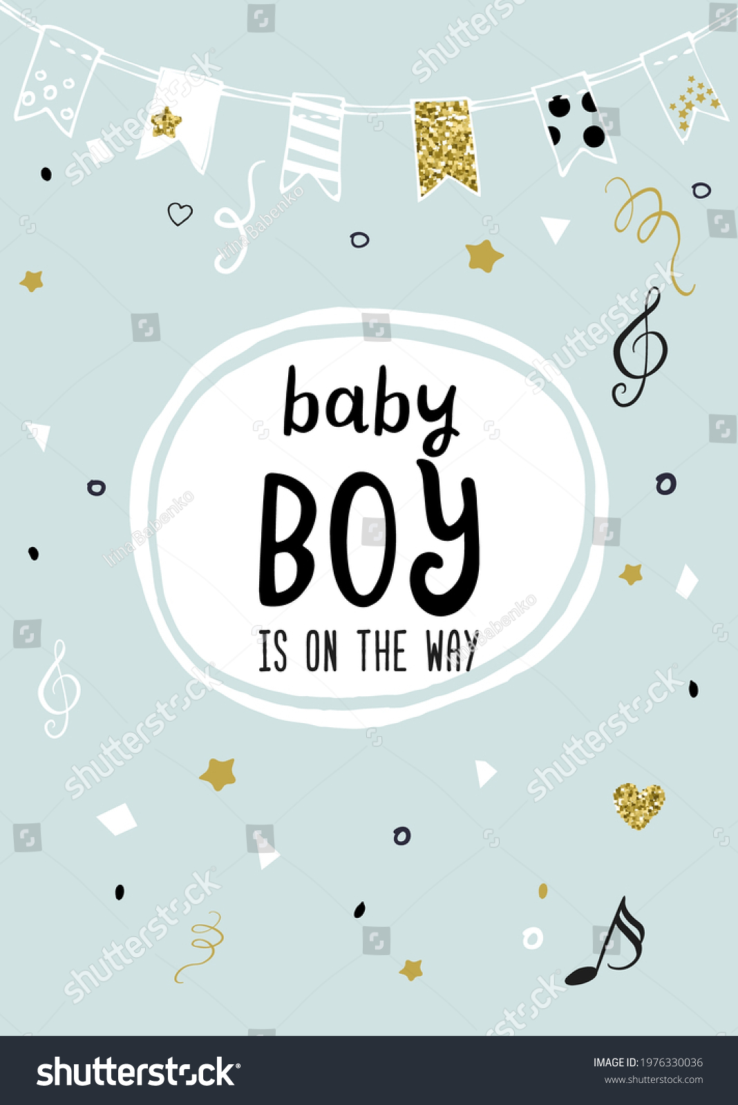 Baby Boy On Way Announcement Vector Stock Vector (Royalty Free ...