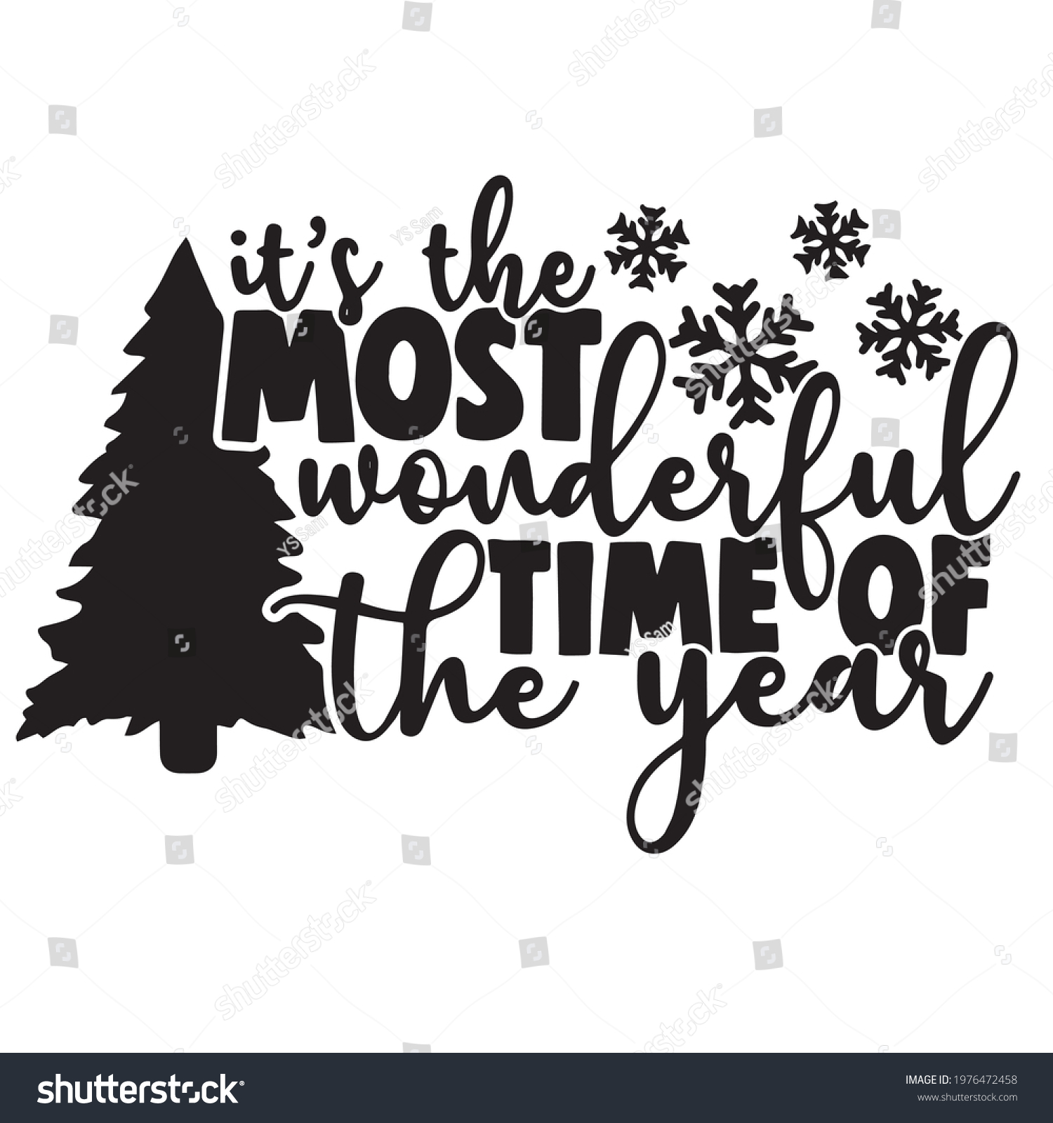 Most Wonderful Time Year Logo Positive Stock Vector (Royalty Free ...