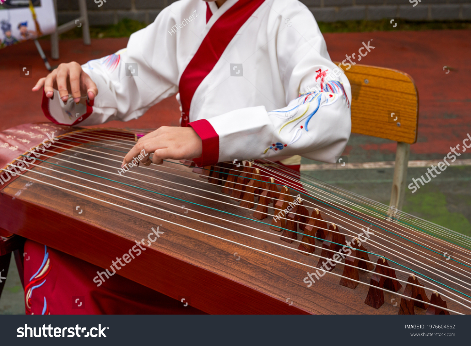 Little Girl Playing Guzheng Instrument Stock Photo 1976604662 ...