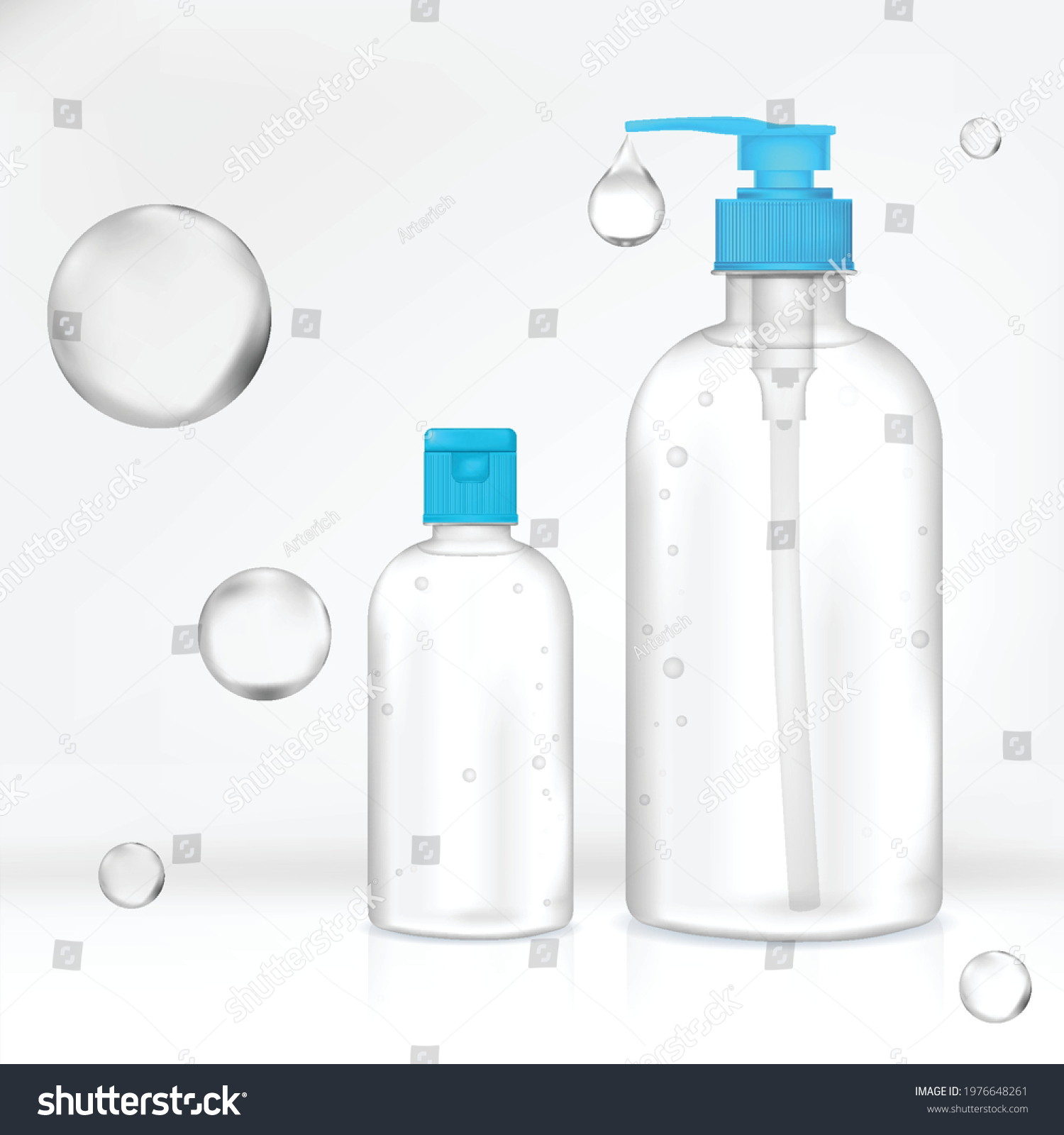 Clear Bottle Blue Pump Head Stock Vector (Royalty Free) 1976648261 ...