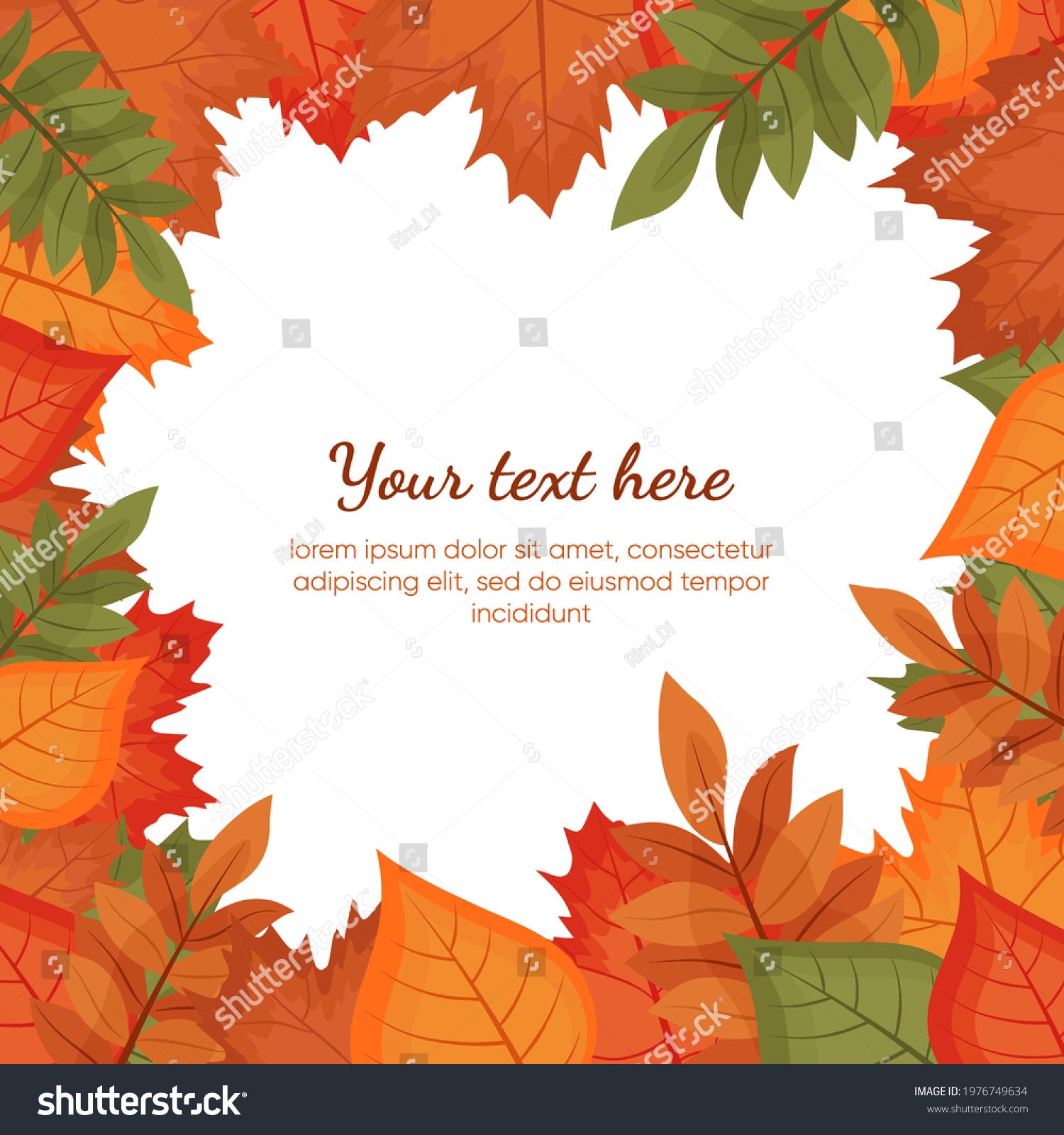 Frame Autumn Cartoon Leavesvector Illustration Stock Vector (Royalty ...